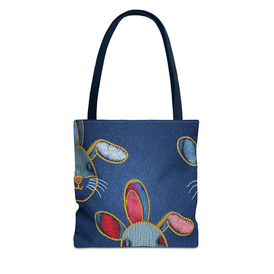 Denim Fabric Imitation Print Unisex Canvas Bag Poly Spun 3 Sizes Tote Bag 192