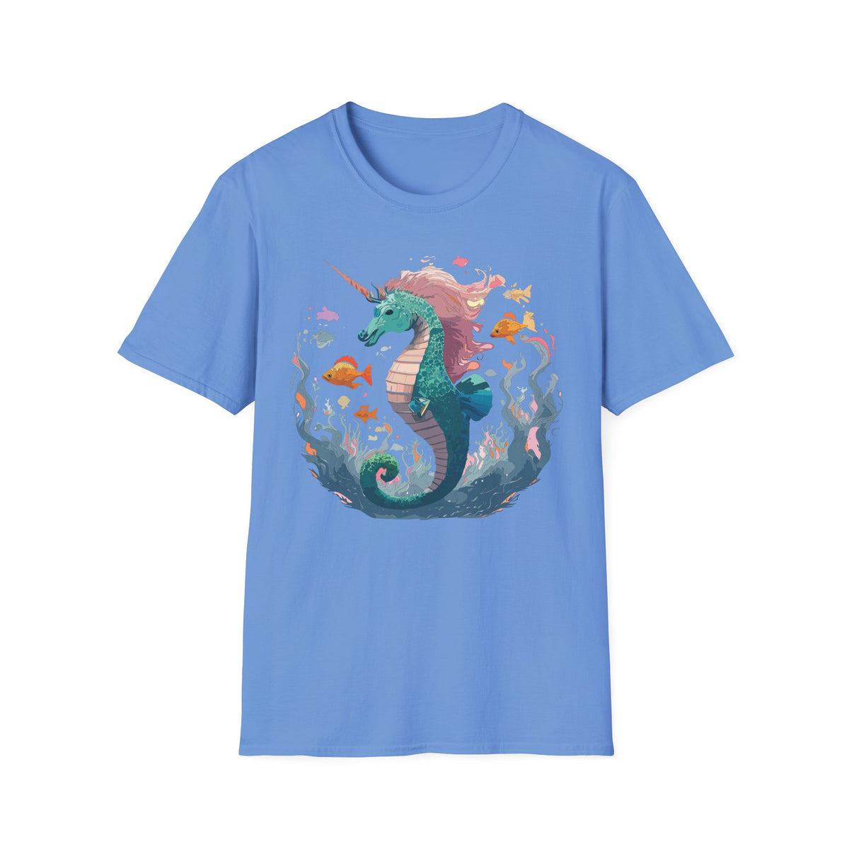 Sea Unicorn Seahorse Illustration T-Shirt | Mermaid Ocean Fantasy