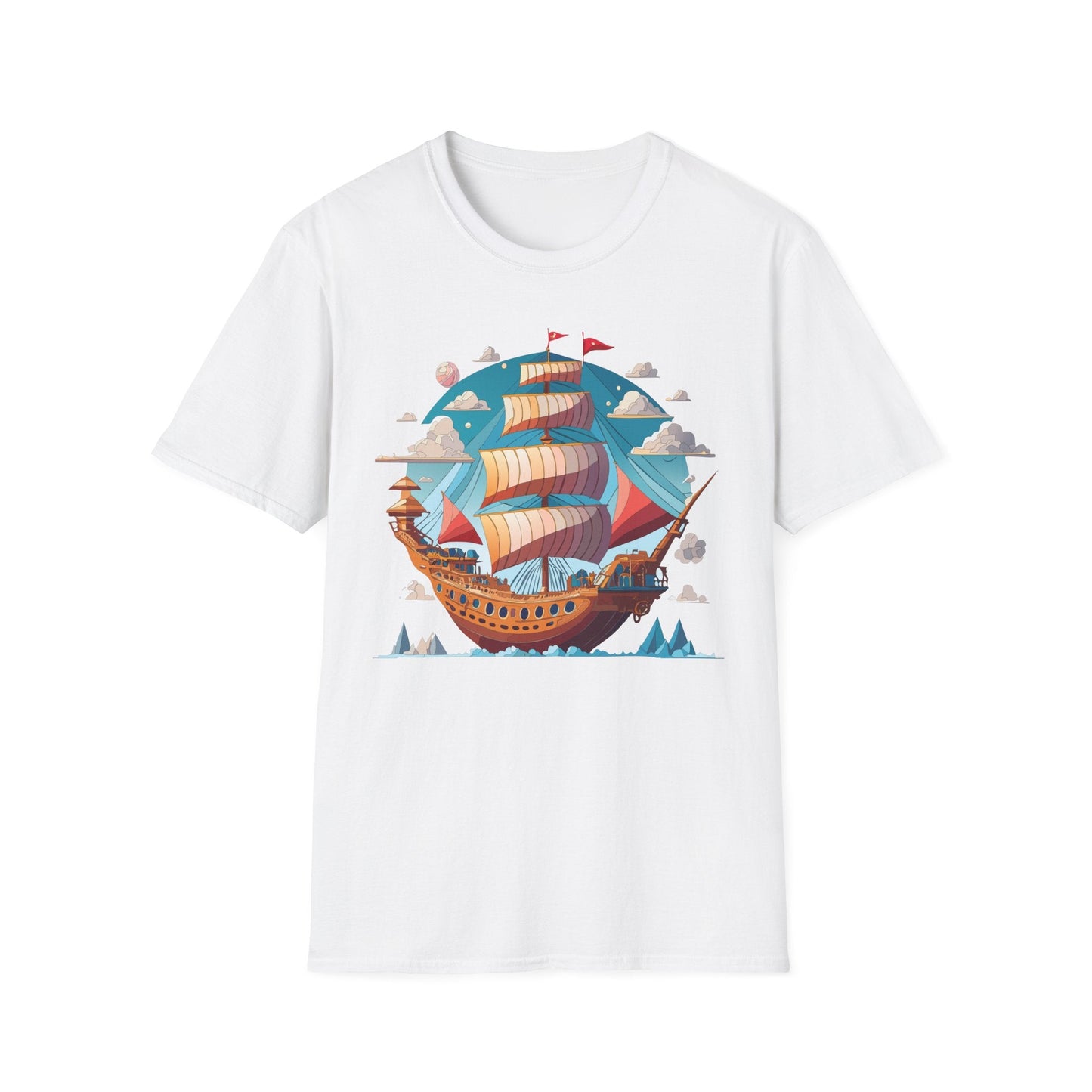 Ship T Shirts Frigate T Shirts Vessel Tee Shirt Unisex Softstyle Cotton Tee Gildan Softstyle 64000