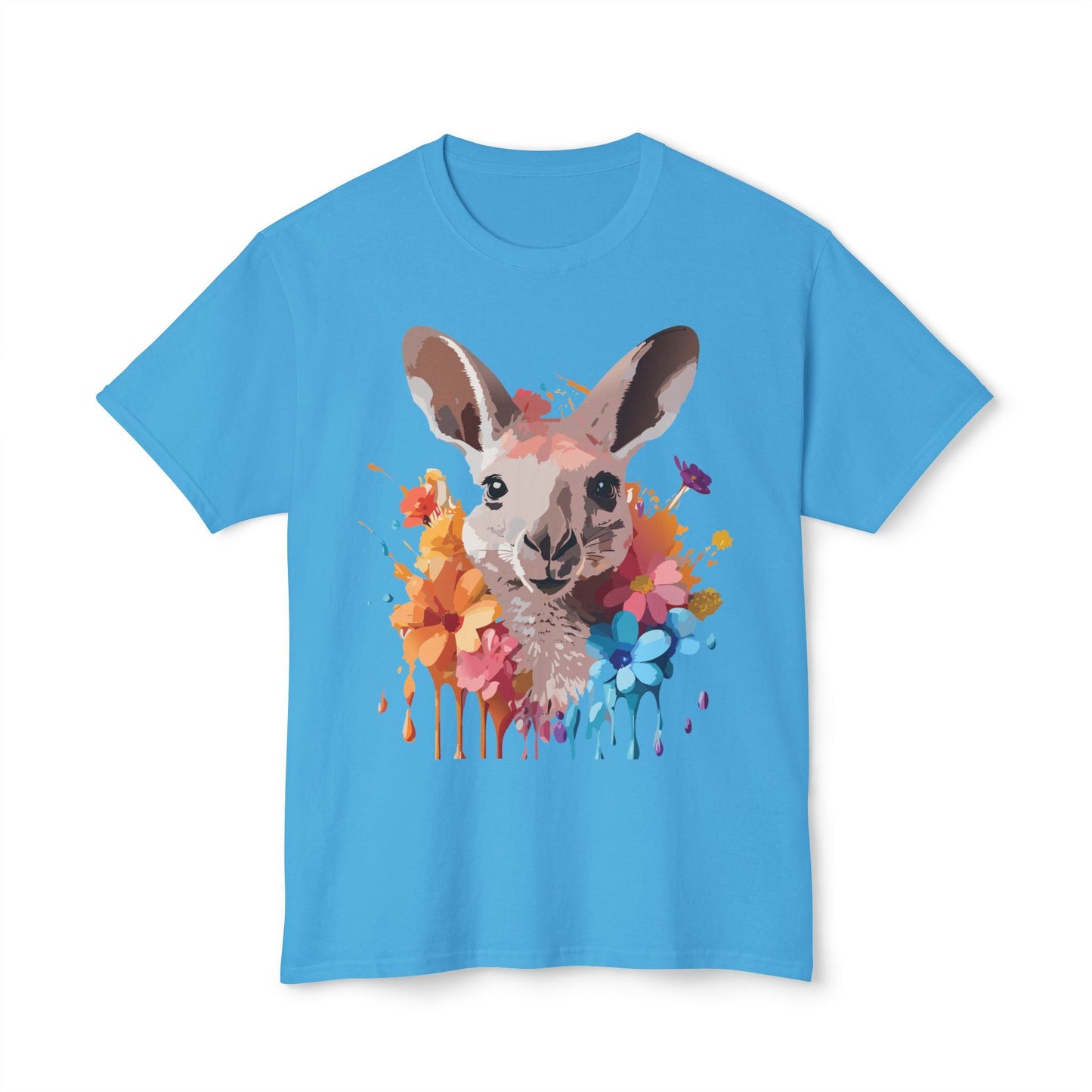 Unisex Kangaroo T Shirt HD Cotton Full Color Art Print Tee Made In USA 100 Percent Pre Shrunk