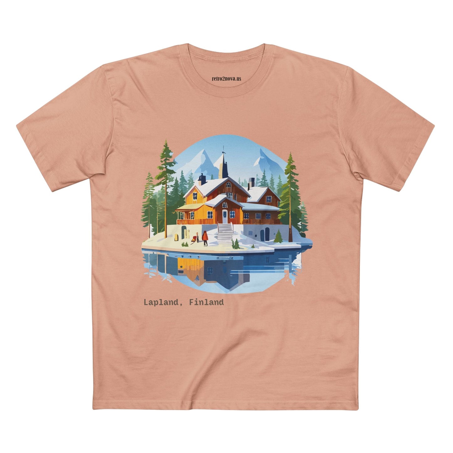 Lapland Travel Shirt Unisex Premium Cotton Tee With Original Art Design Retro2Nova