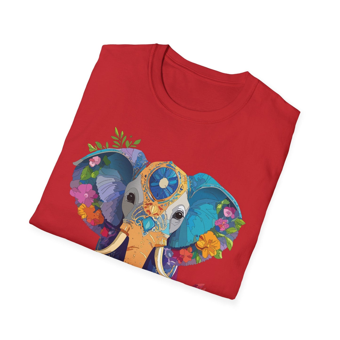 Elephant Graphic Shirt For Adults Unisex Softstyle Tee 100 Percent Cotton Gildan 64000