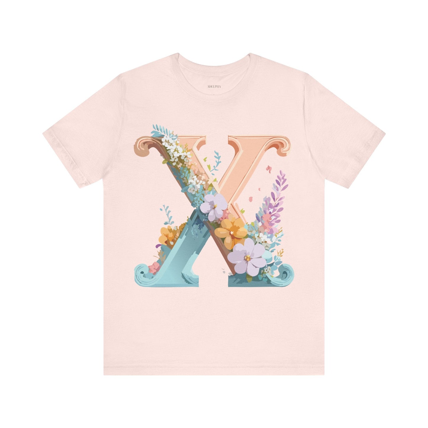 Letter X Shirt Unisex Jersey Graphic Tee By Adelpha With Vintage Inspired Artwork Short Sleeve