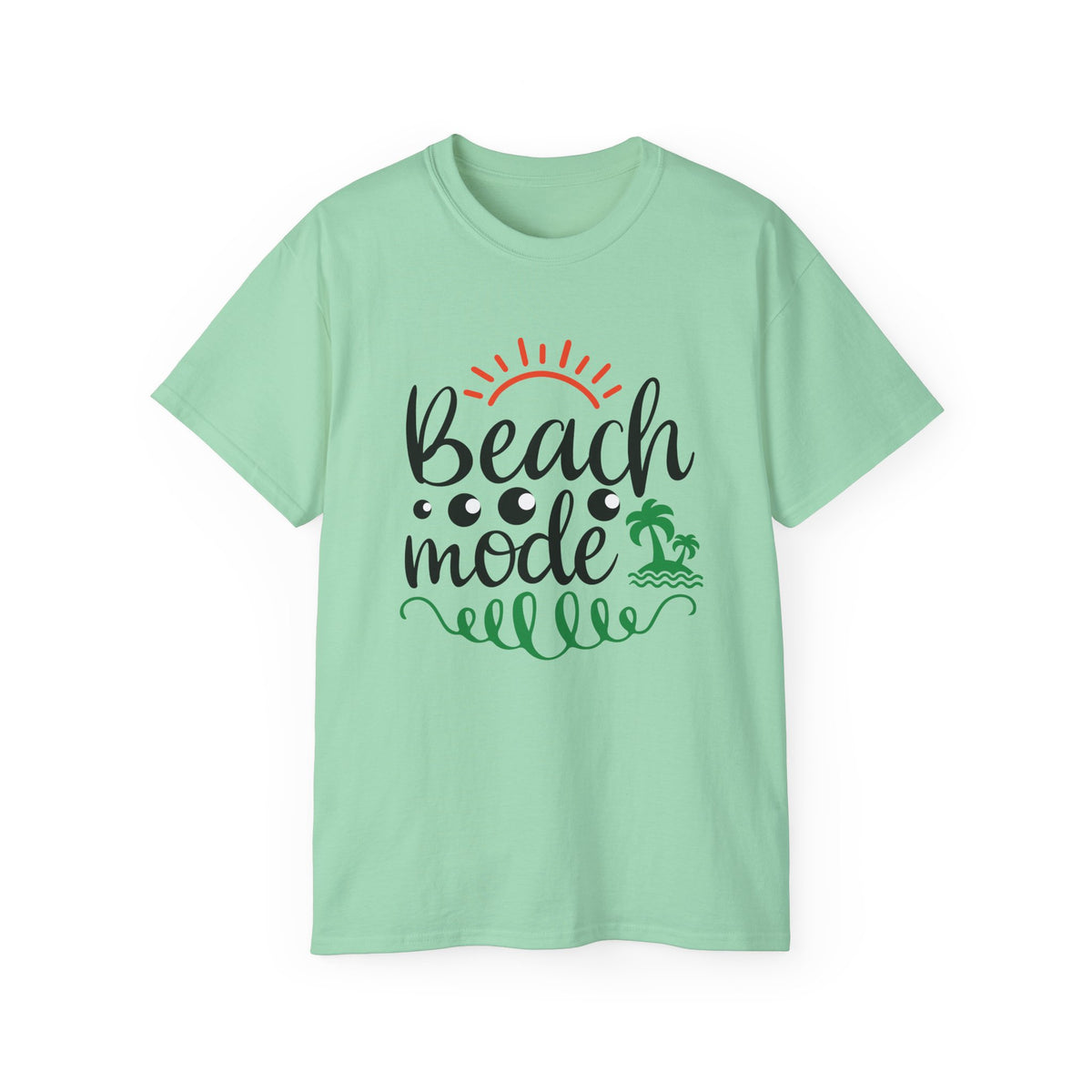 Beach Mode Tee | Palm Tree Sun Wave Graphic