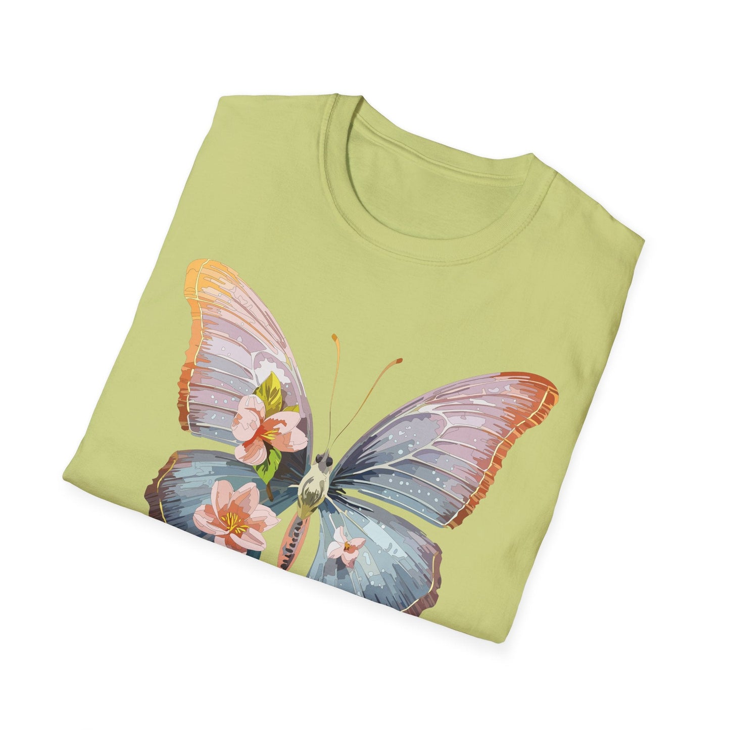 Butterfly Print T Shirt For Men Women Unisex Monarch Design Softstyle Cotton Tee