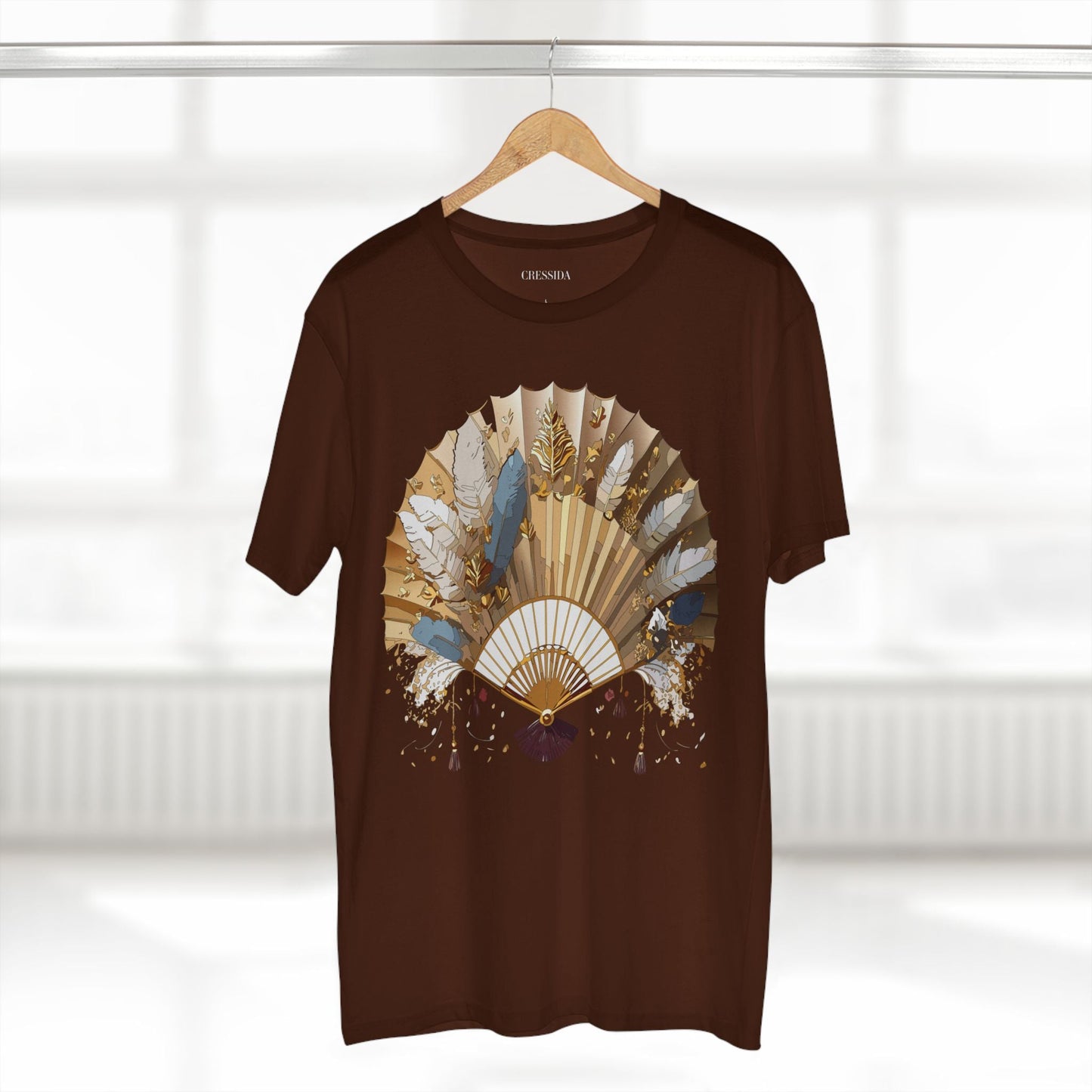 Antique Fan Graphic Design T-Shirt Unisex 100 Cotton Floral Carnival Artwork Tee 8