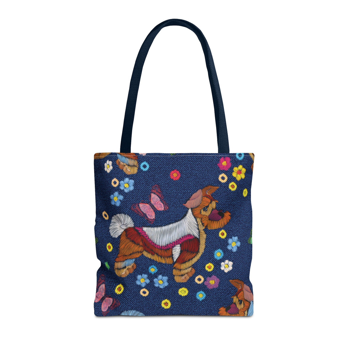 Denim Fabric Imitation Print Unisex Canvas Bag Poly Spun 3 Sizes Tote Bag 191-8