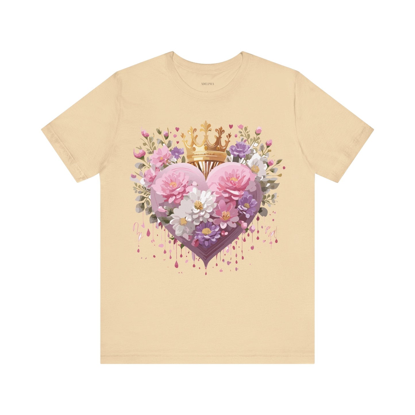 Valentine Day Graphic Unisex 100 Cotton Vintage Artwork with Love and Flower Design Tee 2