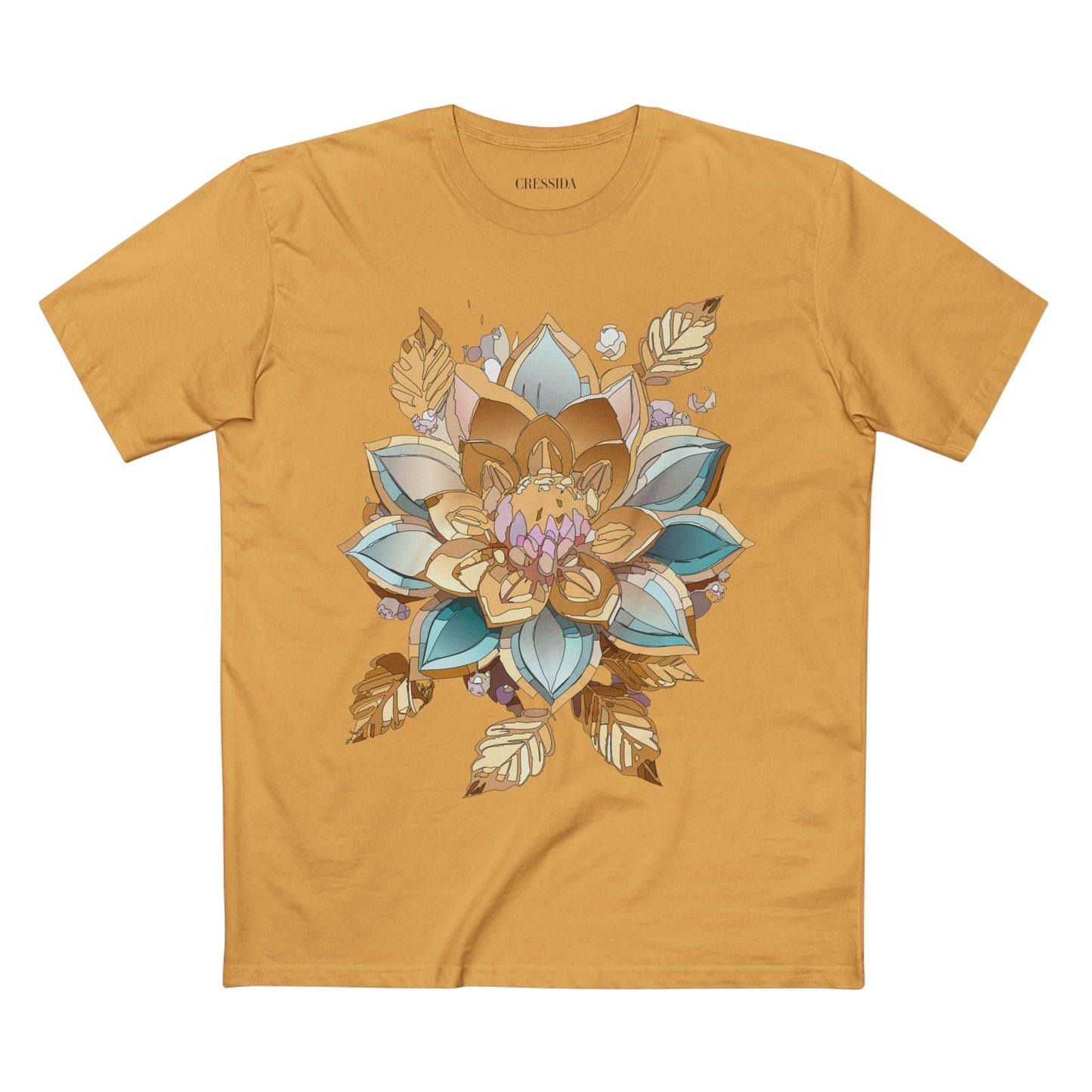 Floral Graphic T-Shirt Unisex 100 Cotton Art Design with Antique Flowers Tee 3
