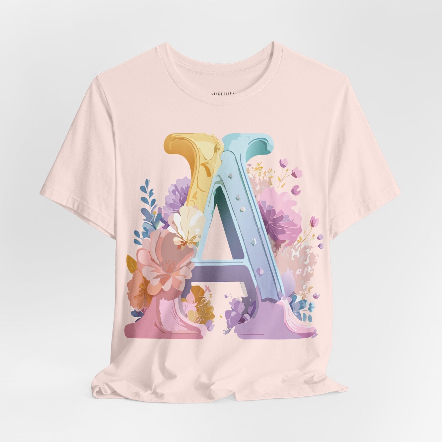Letter A Graphic Tee Unisex Short Sleeve Shirt Vintage Inspired Artwork By Adelpha