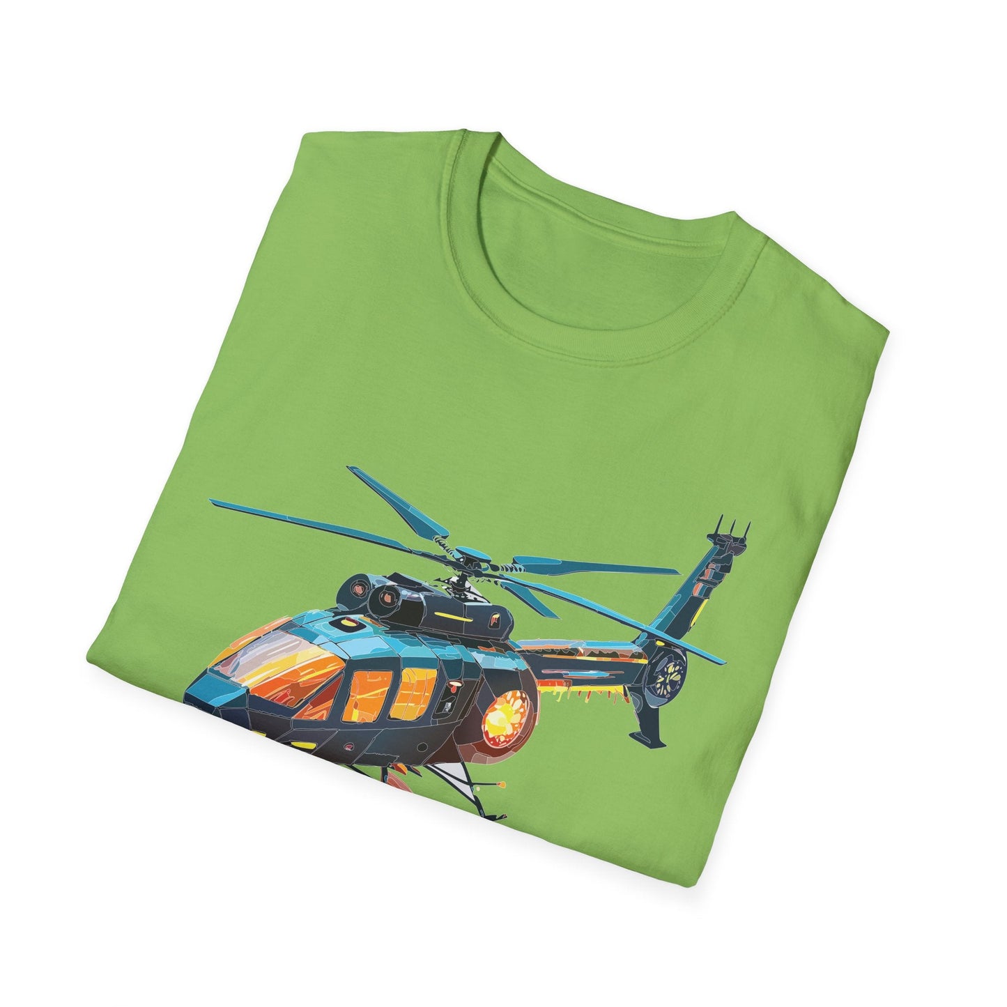 Chopper Helicopter Graphic Unisex Cotton Softstyle Short Sleeve Tee 1