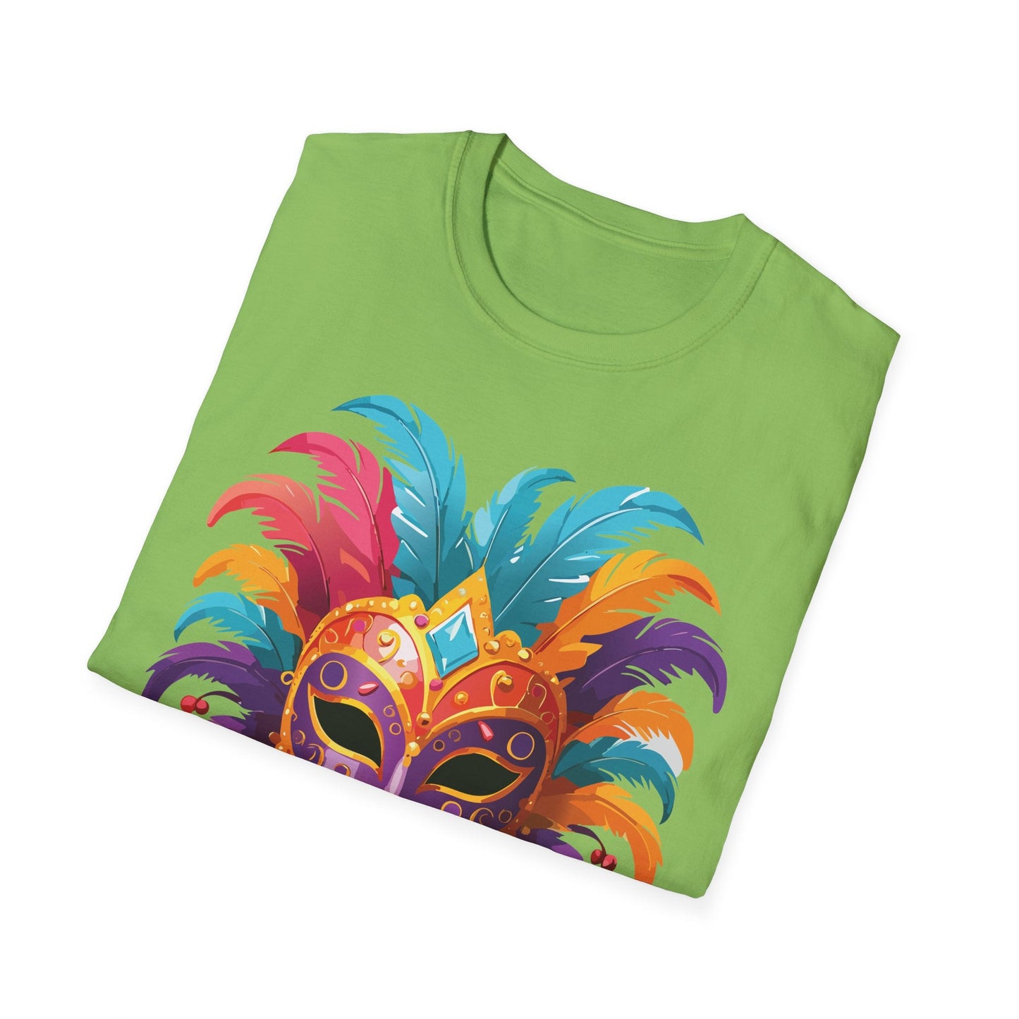 Unisex Gildan Softstyle Mask Tee Shirt With Art Design Casual Everyday Wear Masquerade Tee
