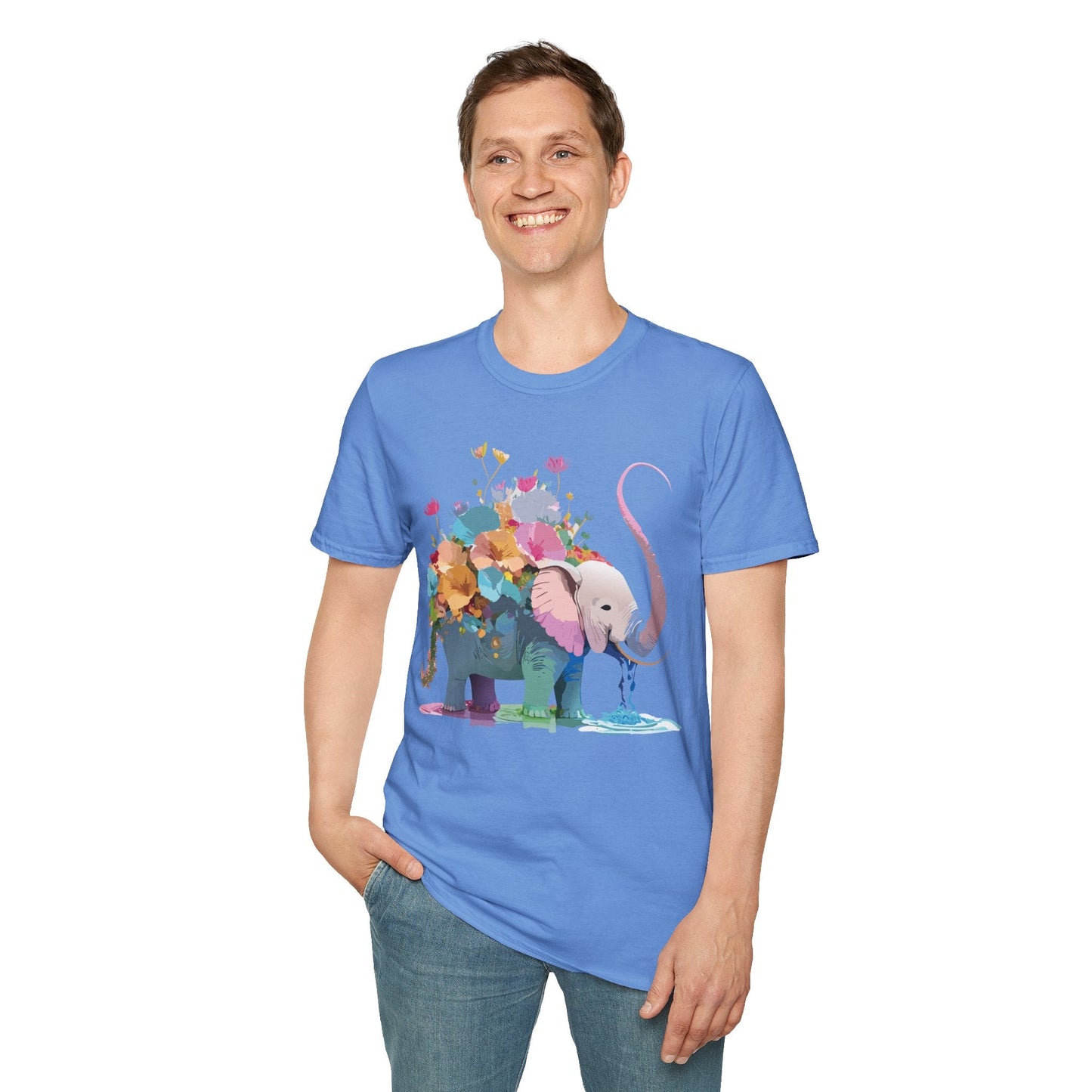 Elephant T Shirt Unisex Softstyle Cotton Tee With Animated Elephant Design Premium Comfort