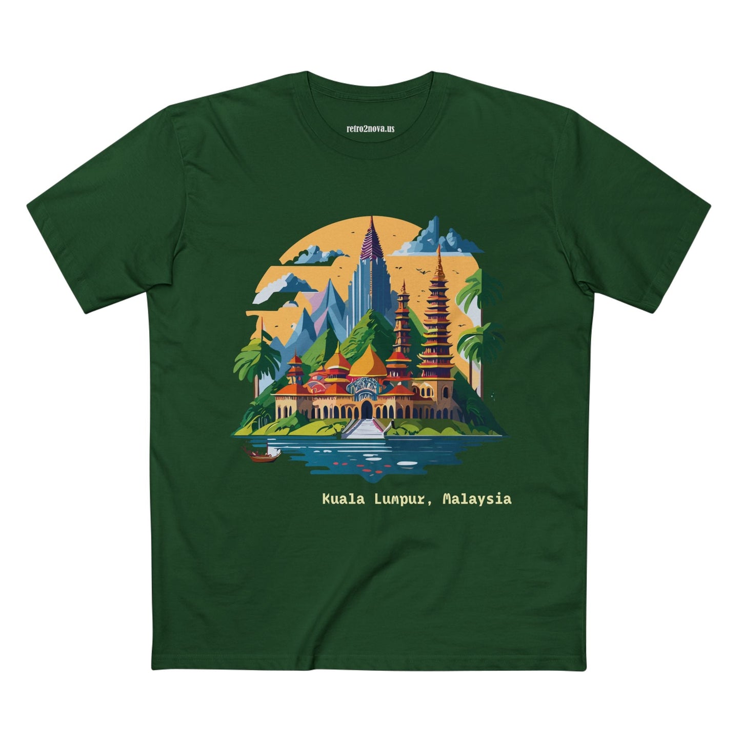 Travel Shirt Kuala Lumpur Tourist Shirt Unisex Premium Cotton Art Tee Retro2Nova Original Design