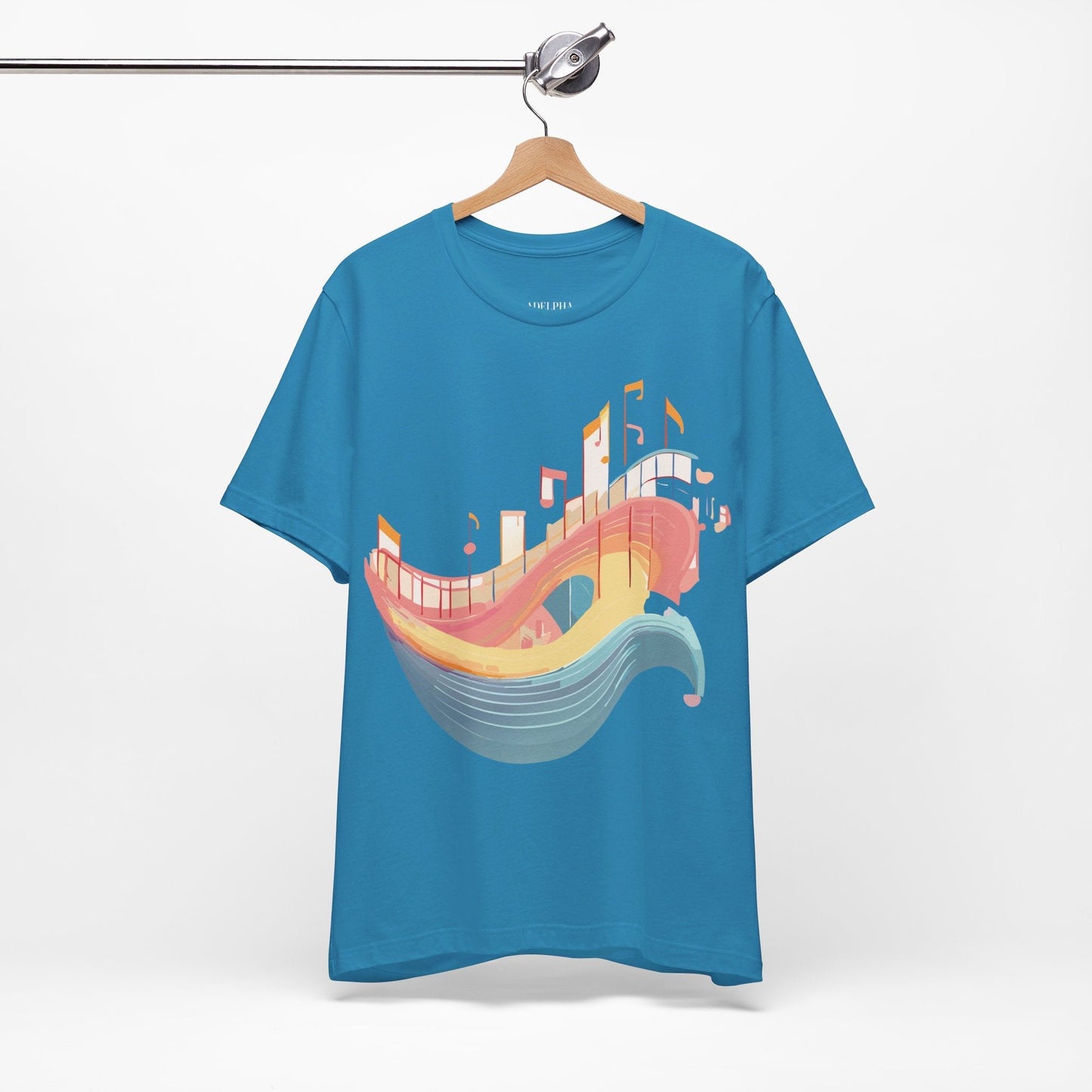 Music Graphic Unisex 100 Cotton Vintage Art with Musical Elements Tee 22