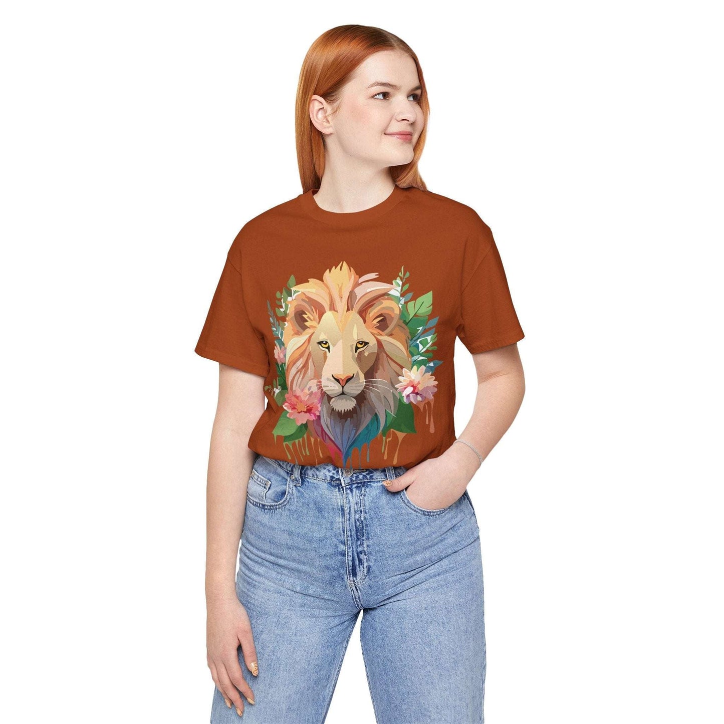Lion Graphic Unisex 100 Cotton Vintage Animal Artwork Tee 8