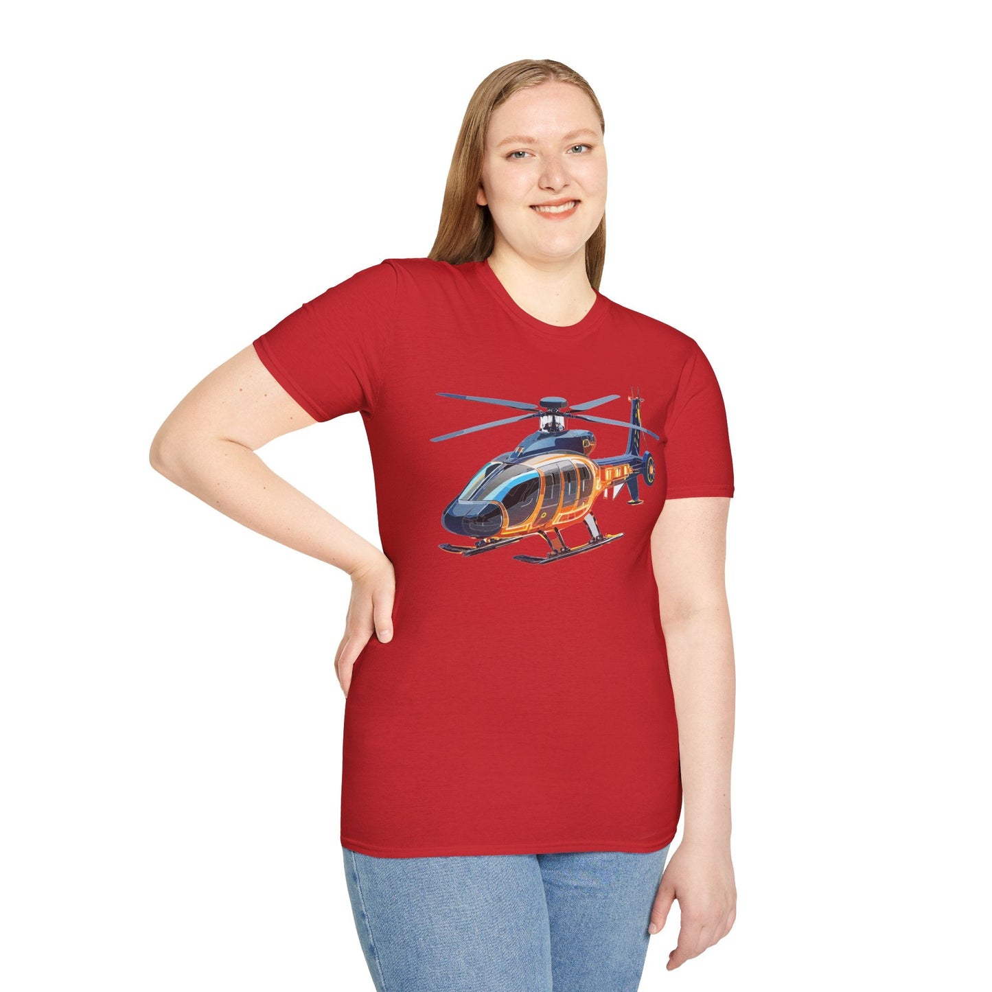 Chopper Helicopter Graphic Unisex Cotton Softstyle Short Sleeve Tee 5