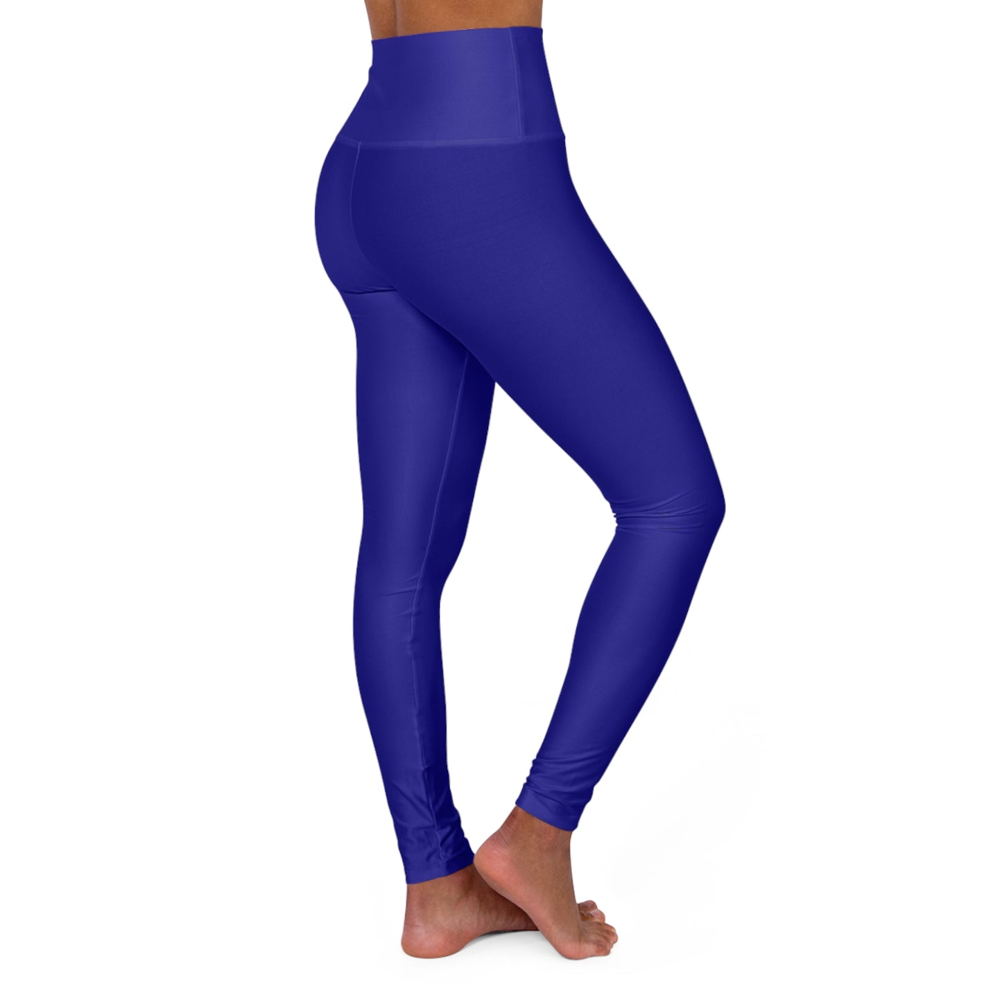 High-Waist Solid Dark Ultramarine Yoga Leggings Women's Seamless Poly-Span Purple Stretchy Workout Activewear