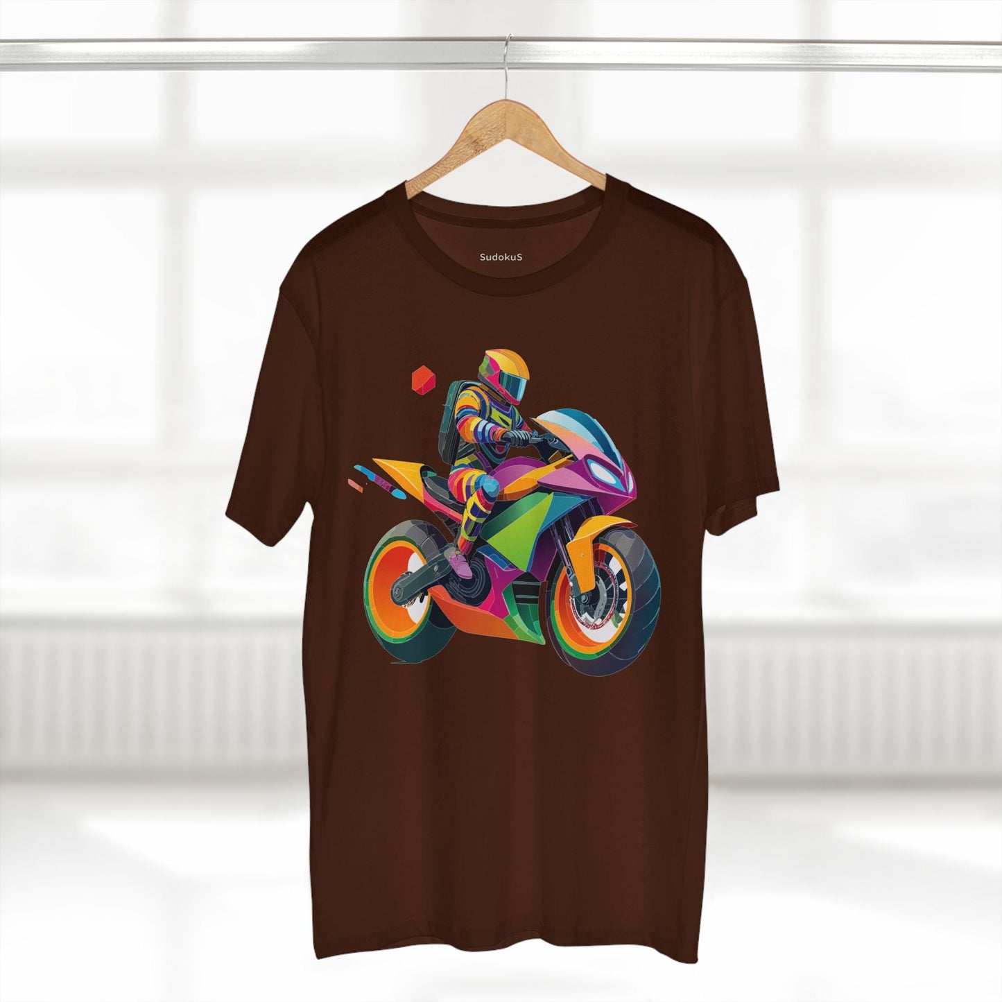 Moto Bike Graphic Unisex 100 Cotton Staple Tee 4