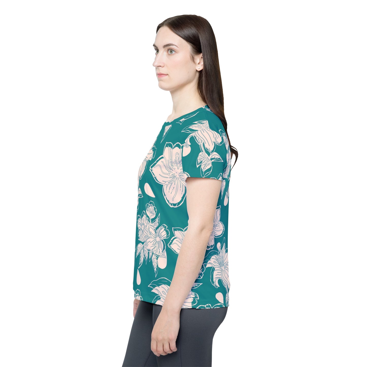 Poly Jersey Tee Shirt with floral prints