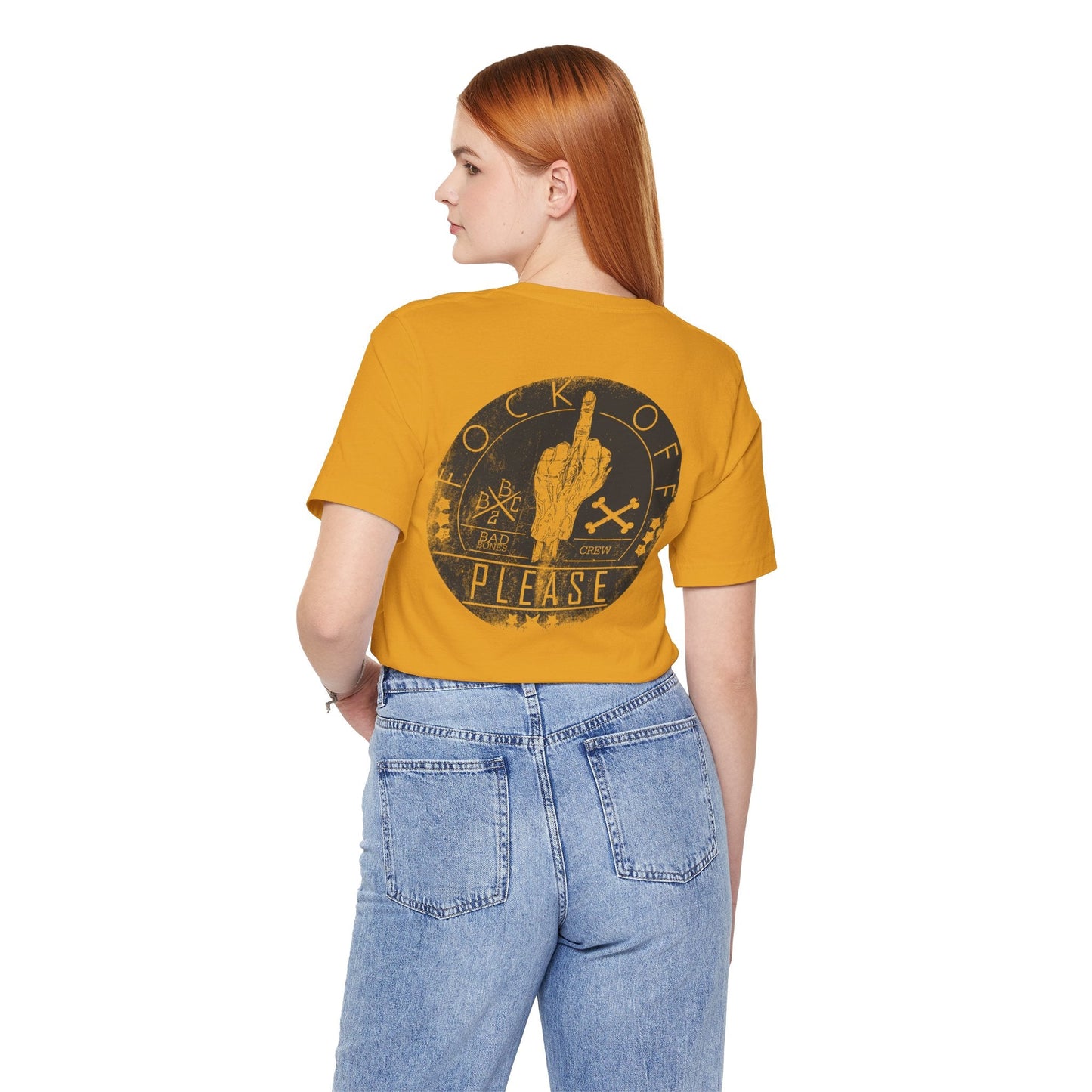 Middle Finger Skull Graphic Design Unisex Cotton T-Shirt A-11