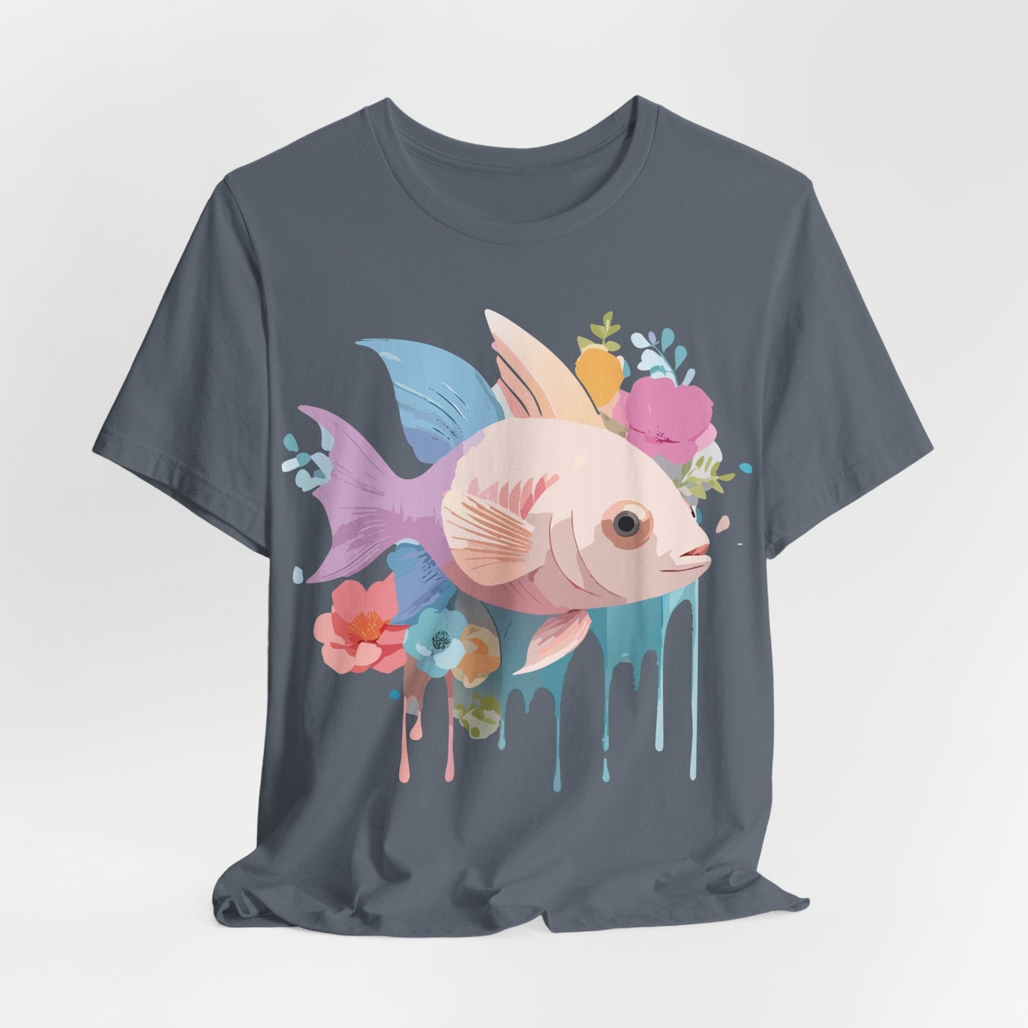 Adelpha Fish Graphic Tee Unisex Jersey Short Sleeve Vintage Art Design Tee Shirt Premium Quality