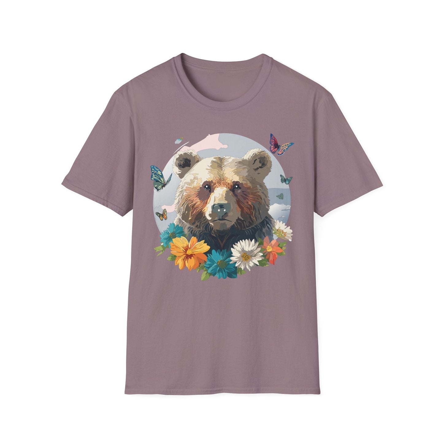 Bear T Shirt Unisex Gildan Softstyle Cotton Tee With Teddy Bear Design Lightweight Comfort