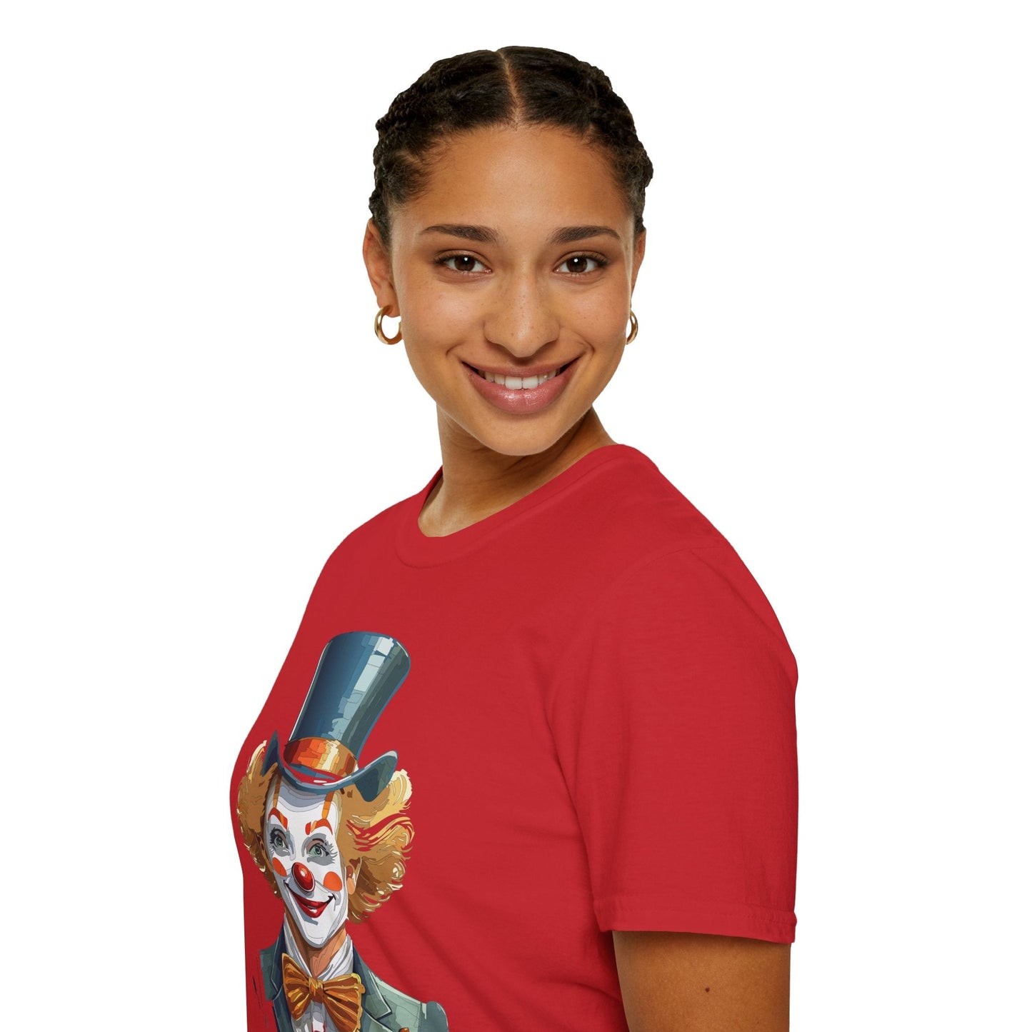 Funny Clown Shirt Unisex T Shirt Circus Style Tee With Scary Man Artwork Gildan 64000
