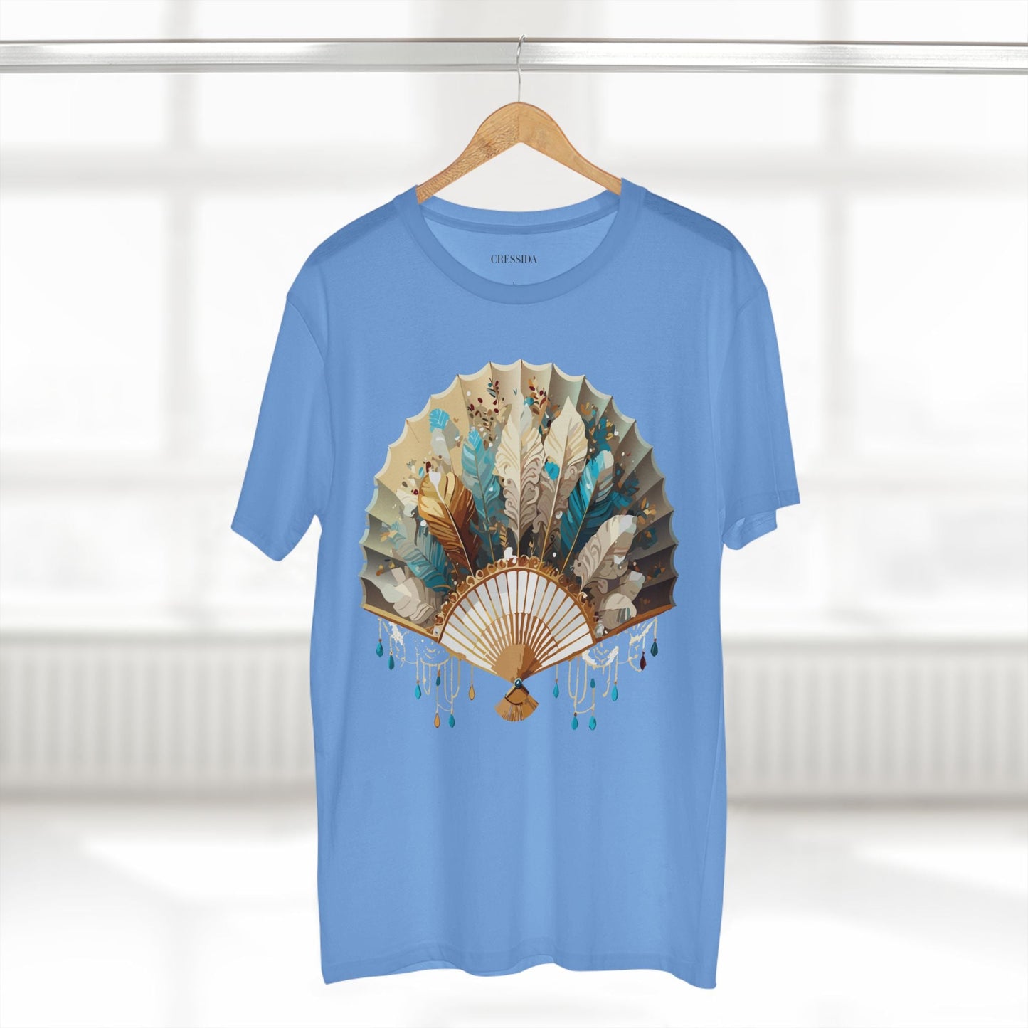 Antique Fan Graphic Design T-Shirt Unisex 100 Cotton Floral Carnival Artwork Tee 9