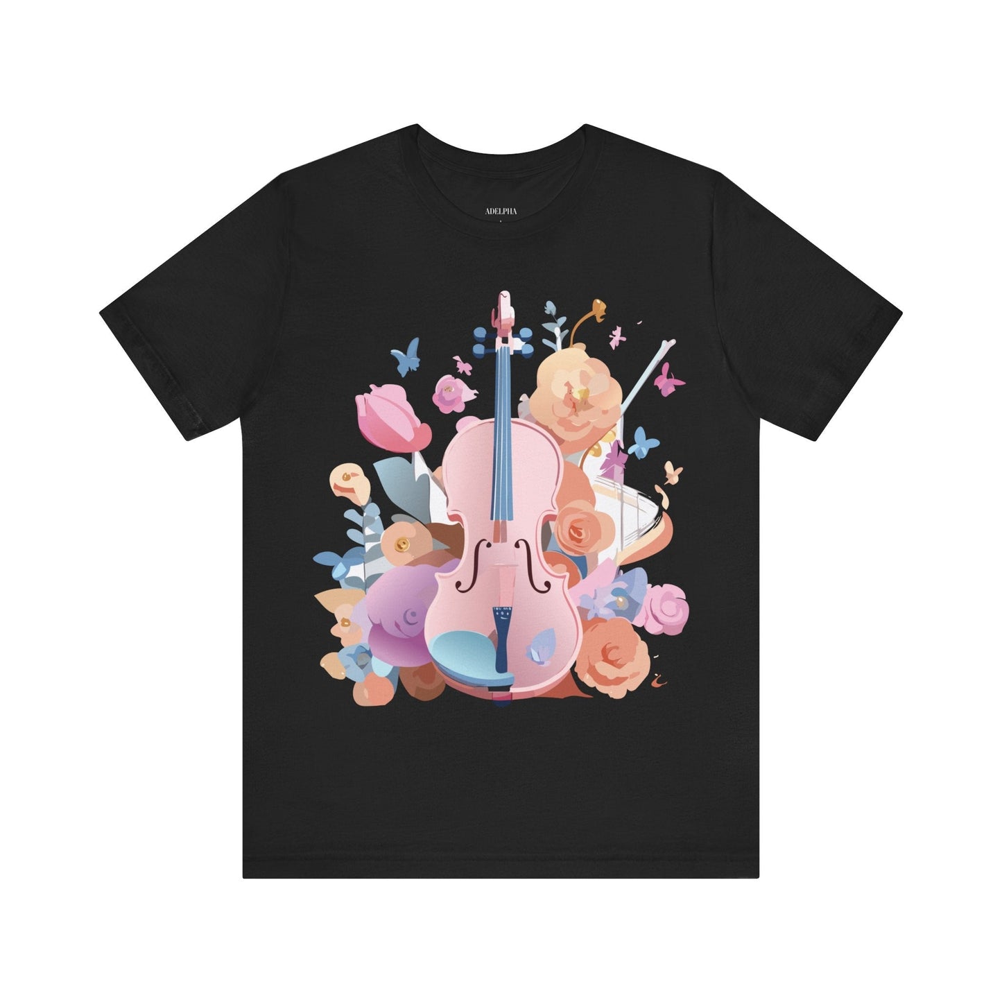 Music Graphic Unisex 100 Cotton Vintage Art with Musical Elements Tee 9