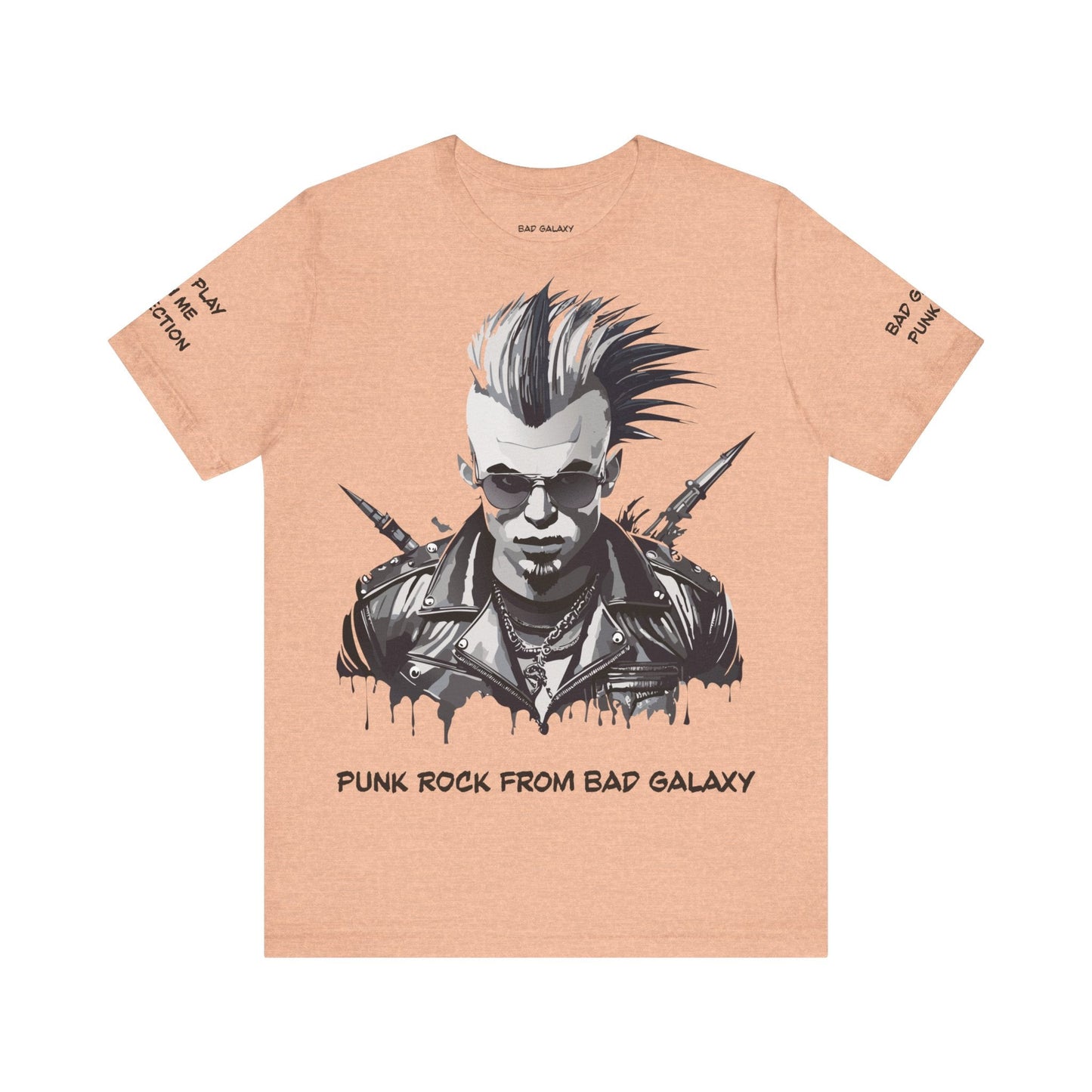 Punk Rock Tee Shirt From Bad Galaxy Made To Order 100 Percent Cotton Eco Friendly Inks USA