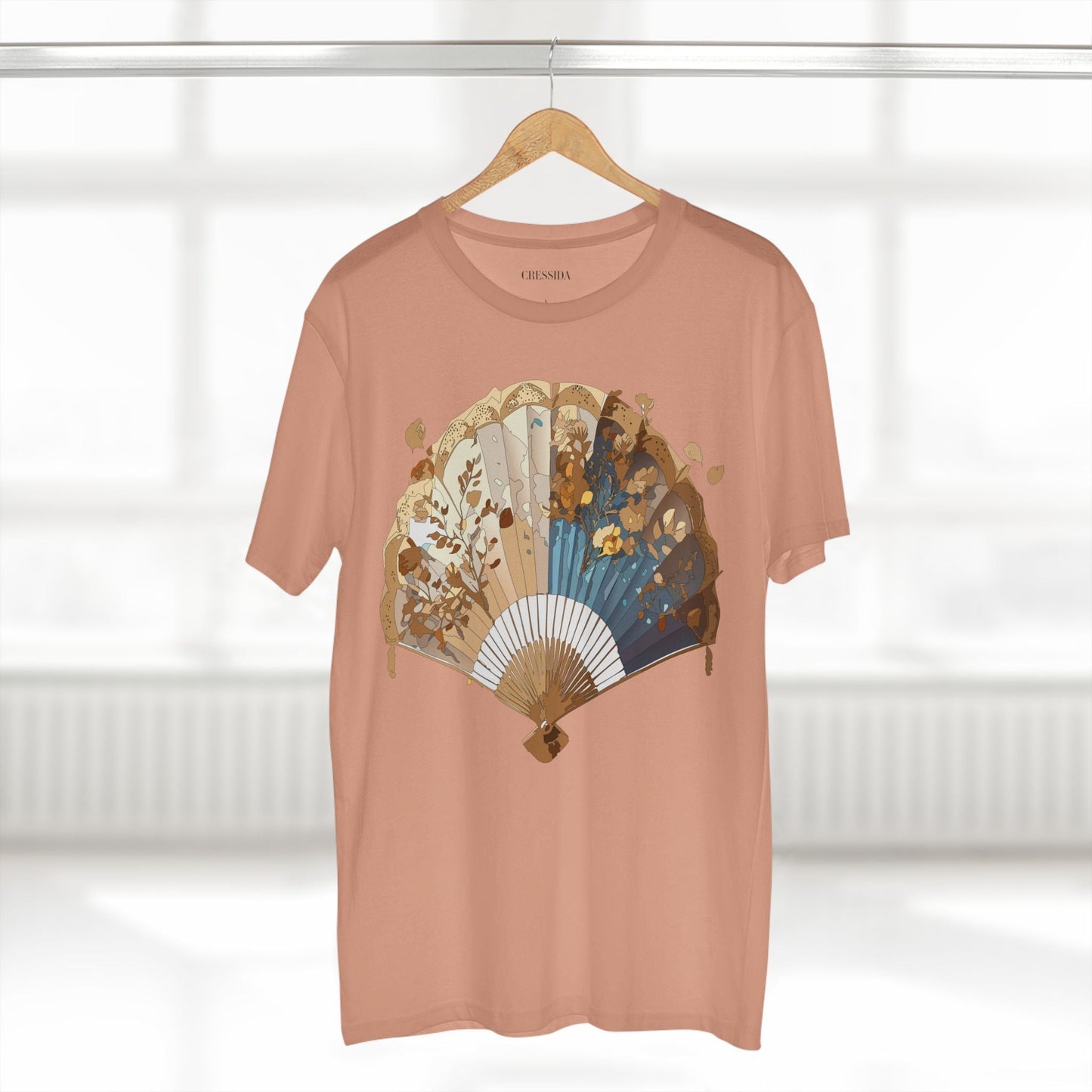 Antique Fan Graphic Design T-Shirt Unisex 100 Cotton Floral Carnival Artwork Tee 3