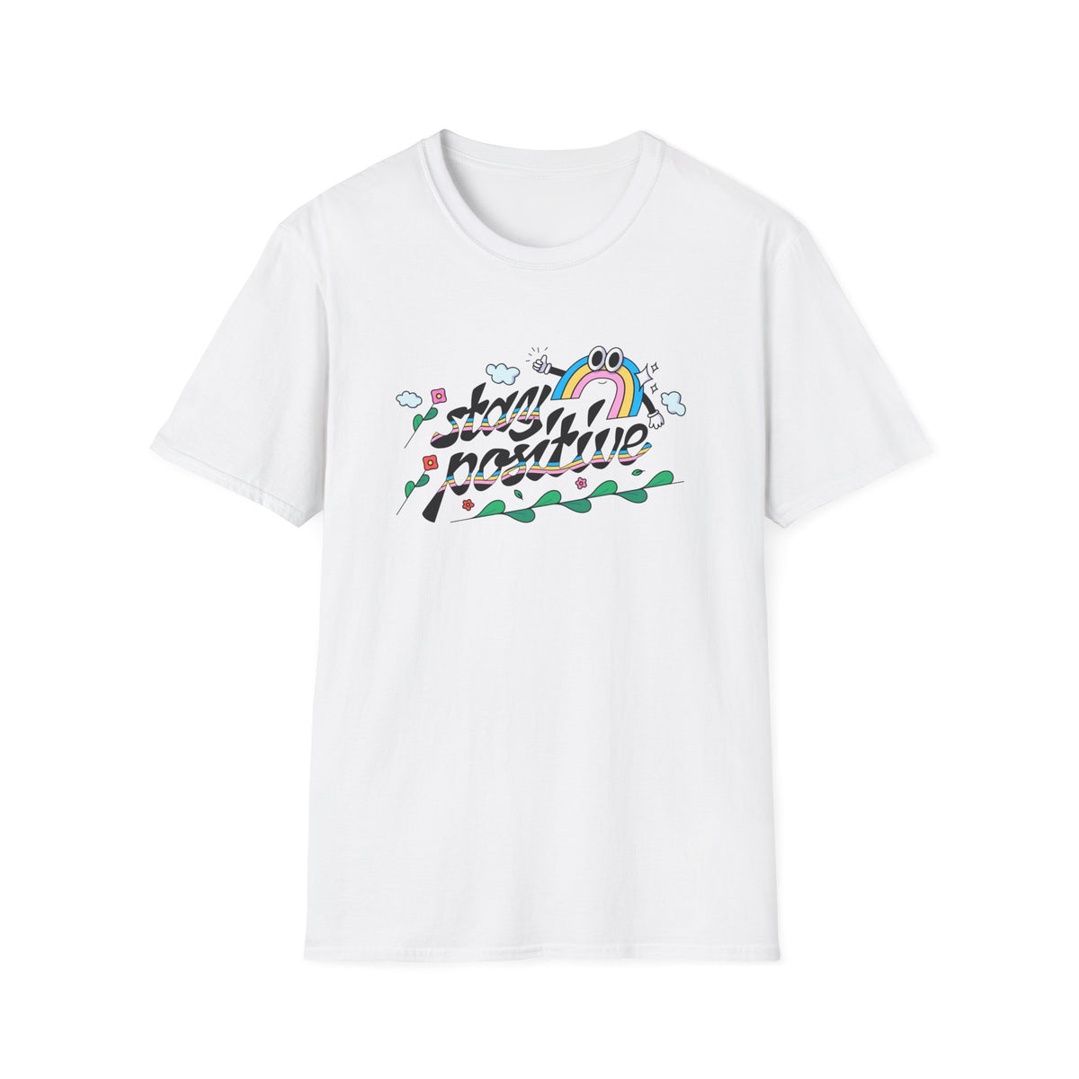 Positive Slogan Positive Words Tee with Good Quotes Graphic Tee Gildan Unisex 100 Cotton Tee Shirt p106