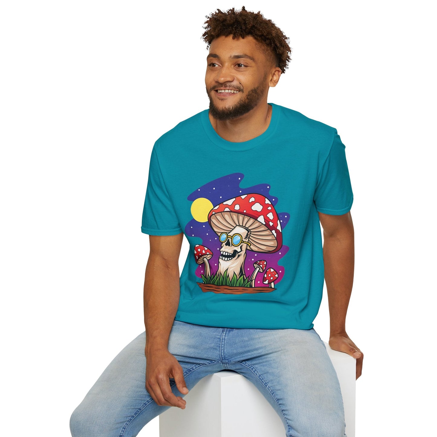 Funny Mashroom Graphic Unisex Softstyle Cotton With Cartoon Illustration Design 26