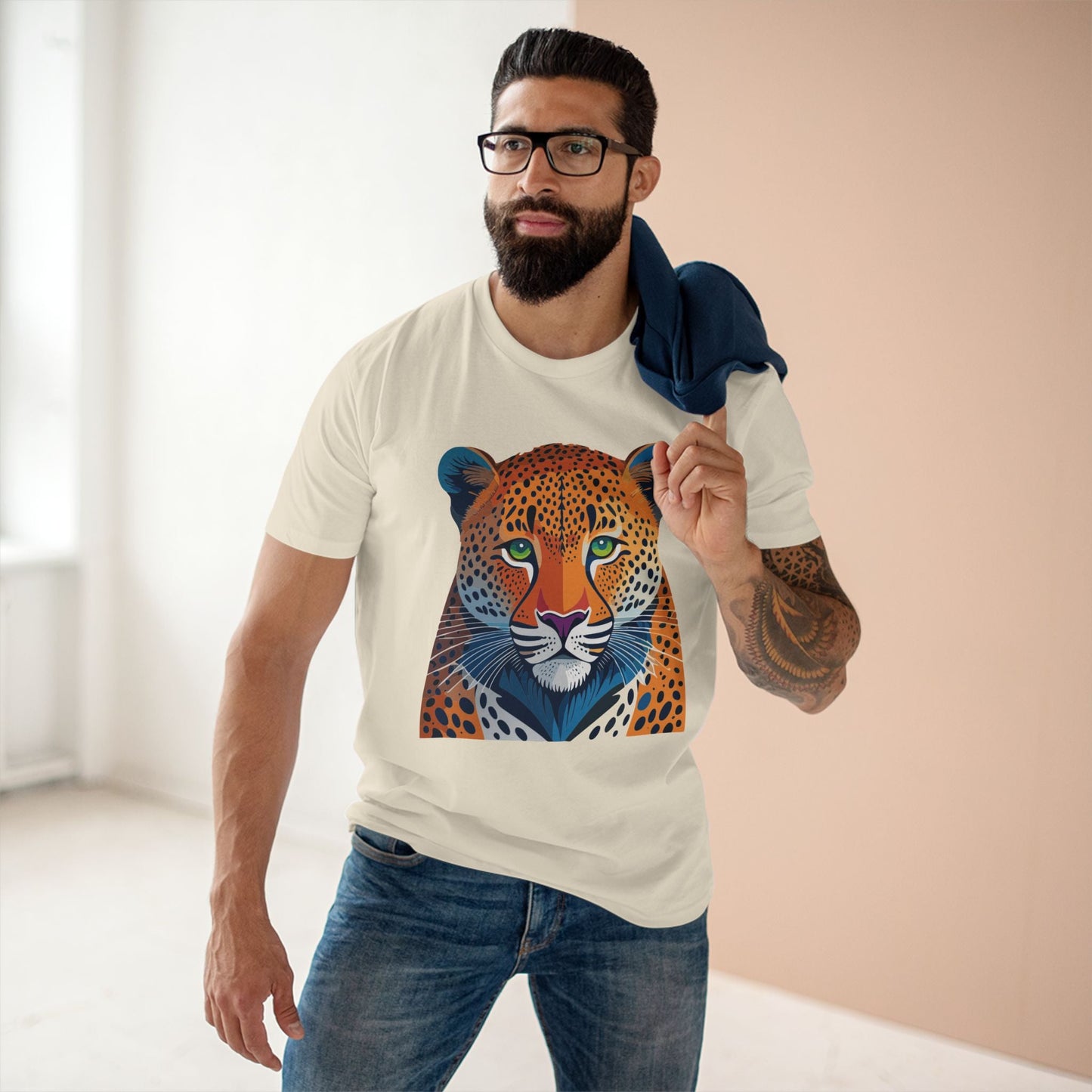 Unisex Cheetah Shirt Premium Cotton Tee With Original Art Design From Retro2Nova Art Collection For Everyday Comfort
