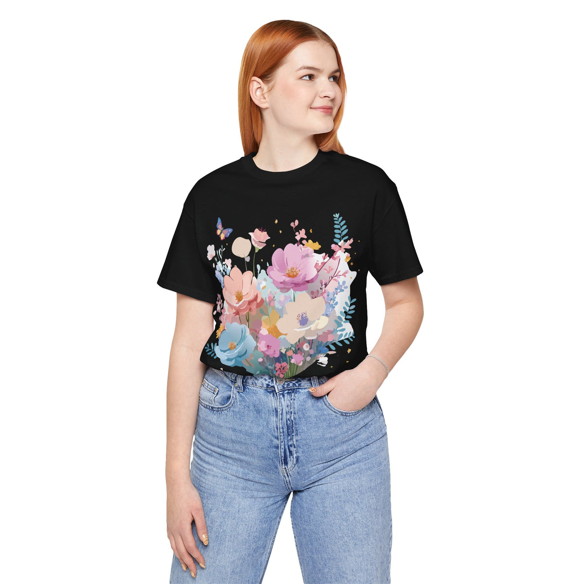 Floral Graphic Tee Shirt - Bella+Canvas Unisex 100 Cotton 44