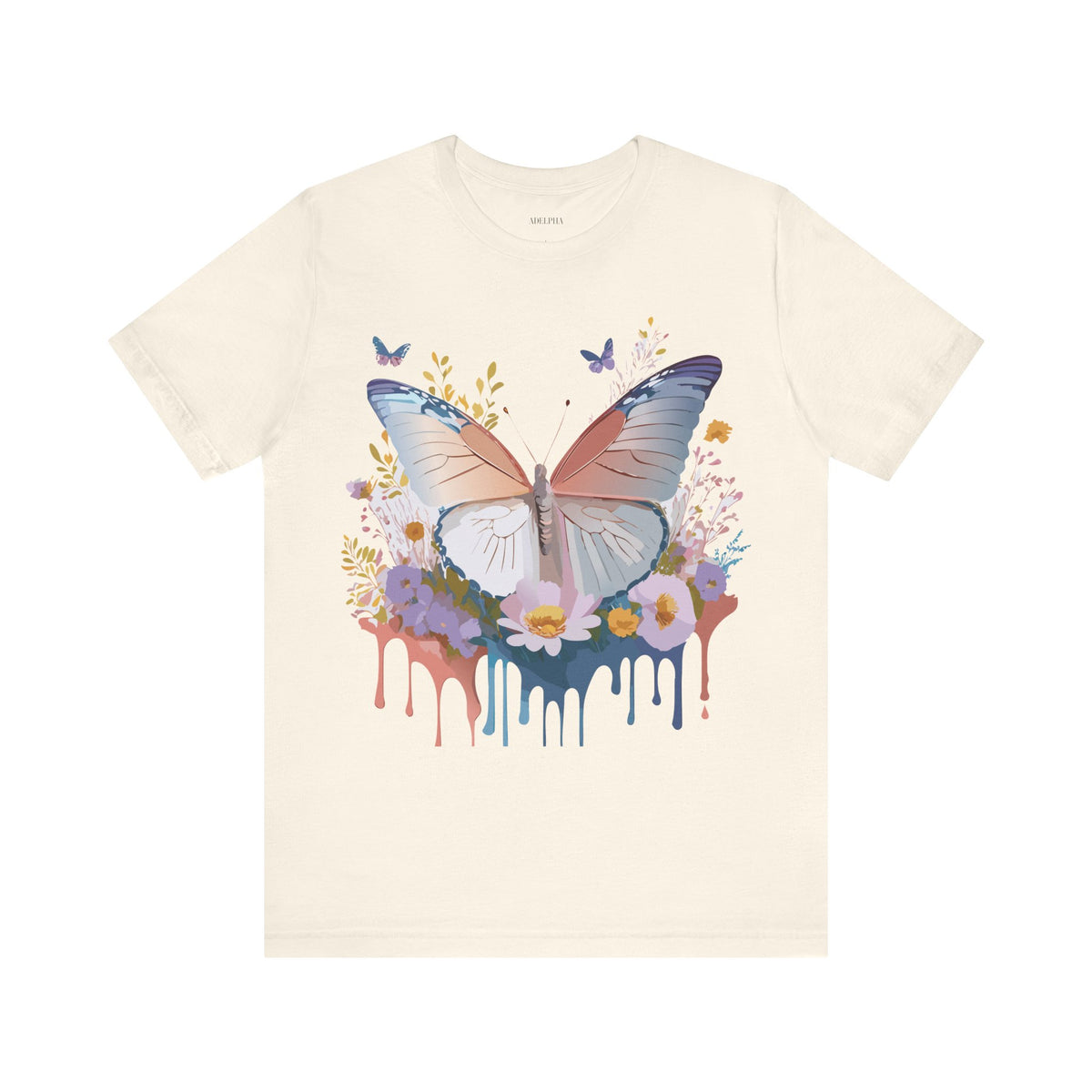 Butterfly Graphic Unisex Cotton Bella+Canvas Tee with Art Design n106