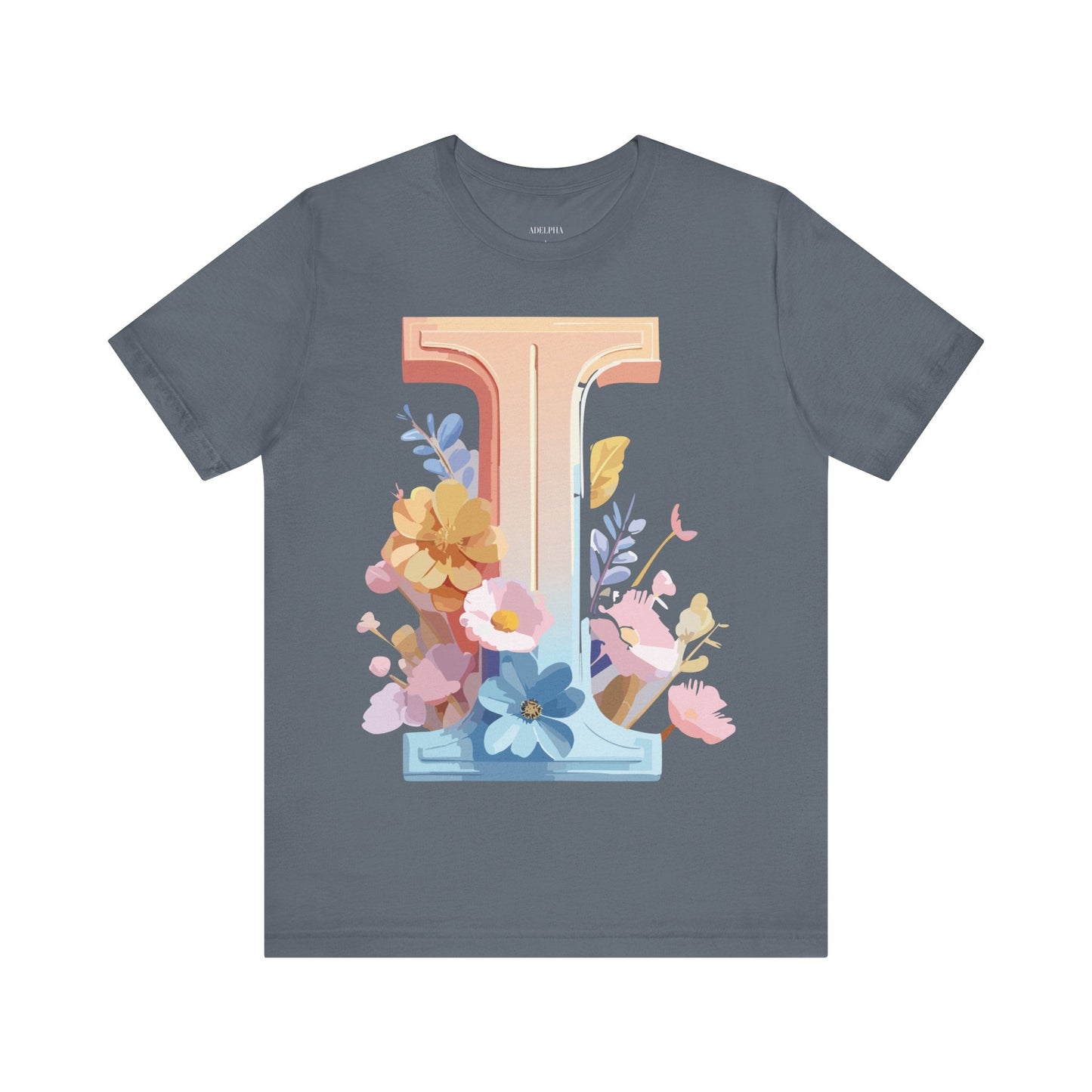 Letter I Shirt Graphic Tee Unisex Vintage Inspired Adelpha Art Design Short Sleeve Tee