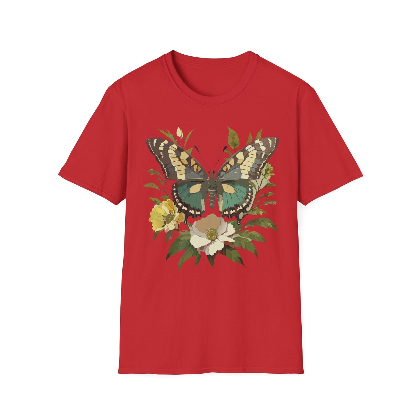 Butterfly Shirt Unisex Monarch Butterfly Tee Gildan Softstyle 64000 100 Percent Ring Spun Cotton
