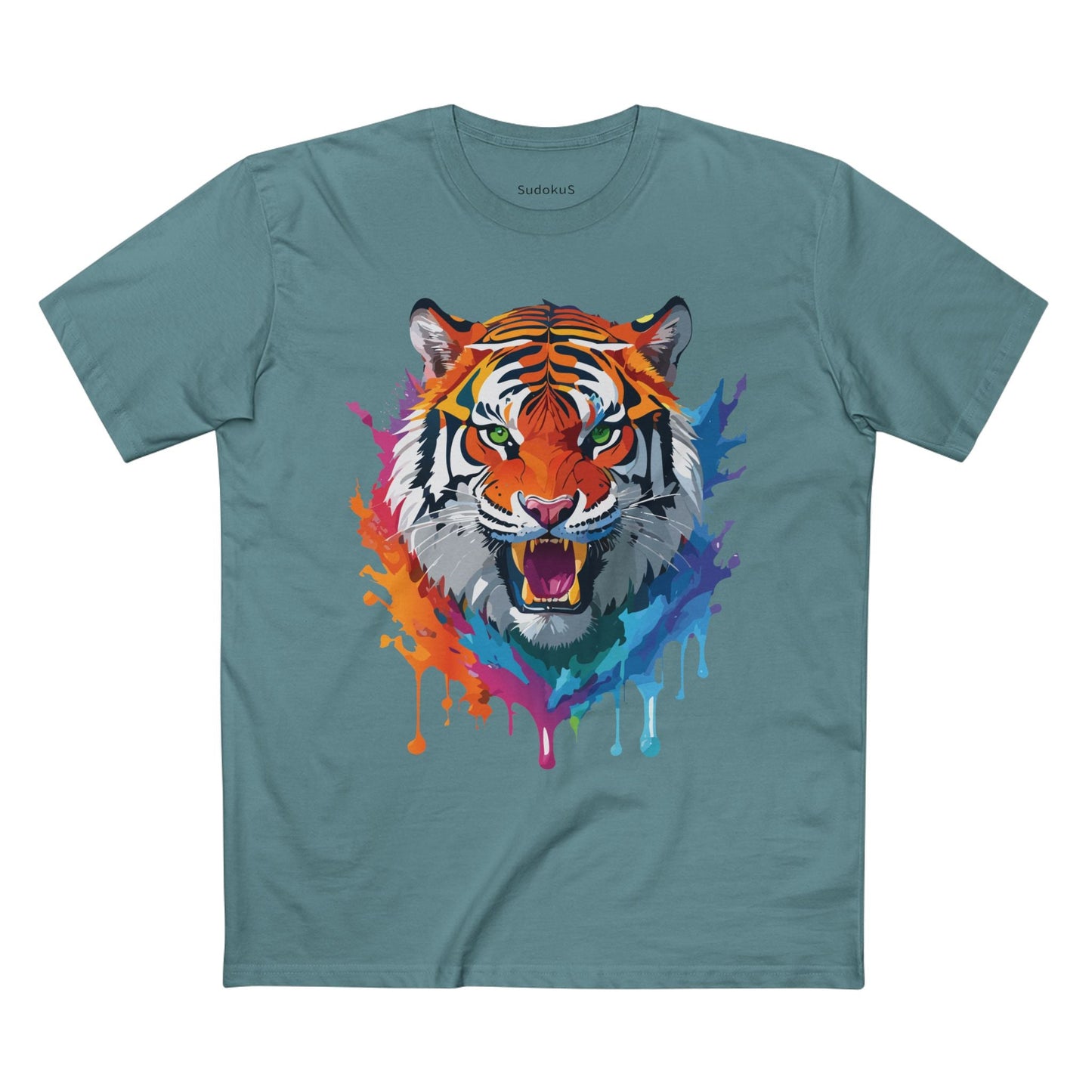 Tiger Graphic Unisex 100 Cotton Staple Tee with Animal Design Artwork 33