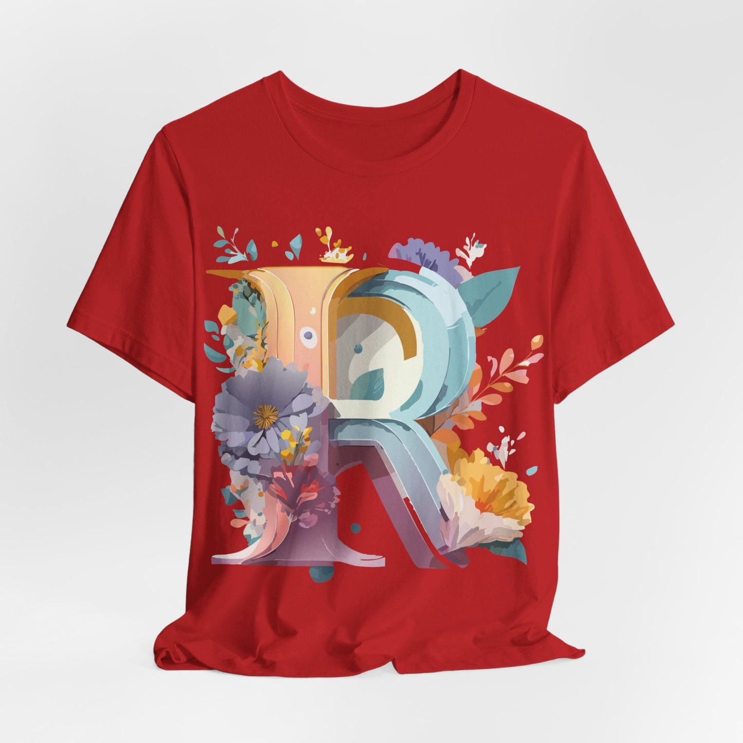 Letter R Graphic Tee Unisex Short Sleeve Vintage Inspired Shirt By Adelpha Art Design Tee