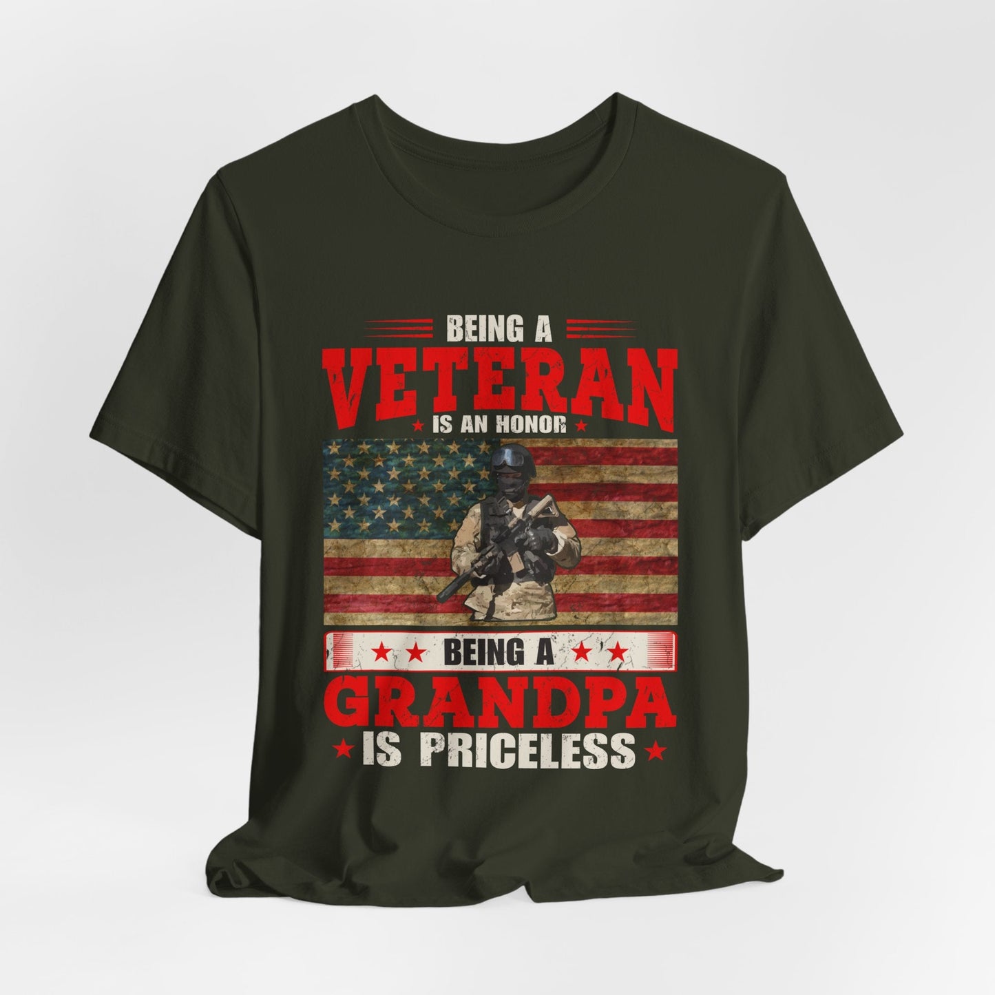 Army Veteran Patriotic Graphic Design Unisex Cotton T-Shirt v34