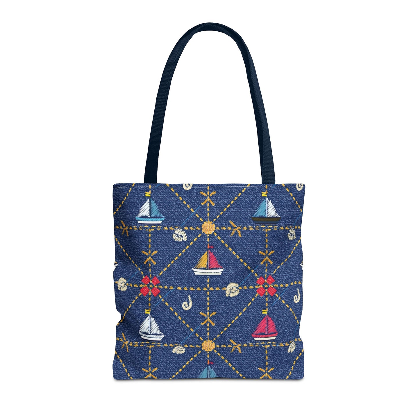 Denim Fabric Imitation Print Unisex Canvas Bag Poly Spun 3 Sizes Tote Bag 182-14