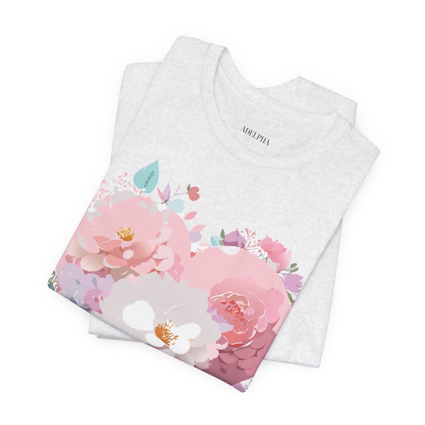 Valentine Day Graphic Unisex 100 Cotton Vintage Artwork with Love and Flower Design Tee 35