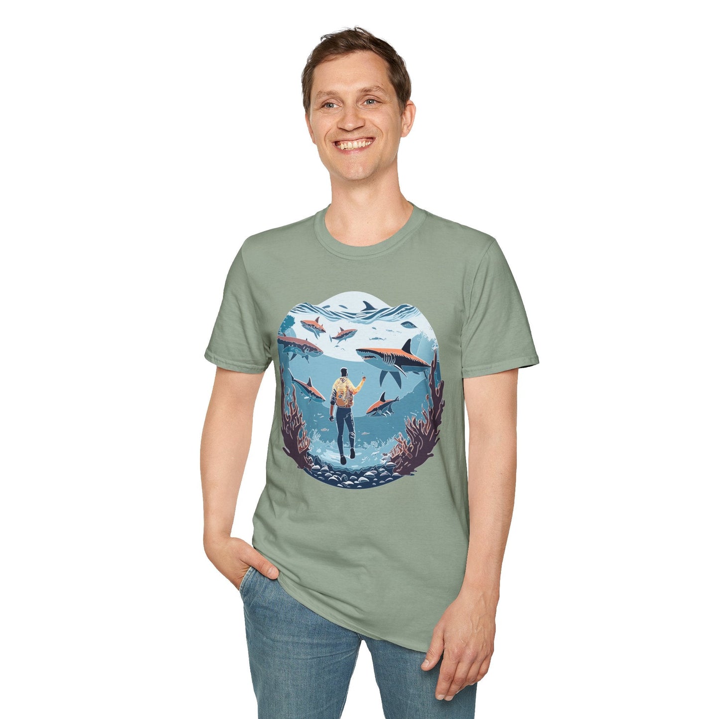 Ocean Graphic Unisex Softstyle Cotton Tee 2