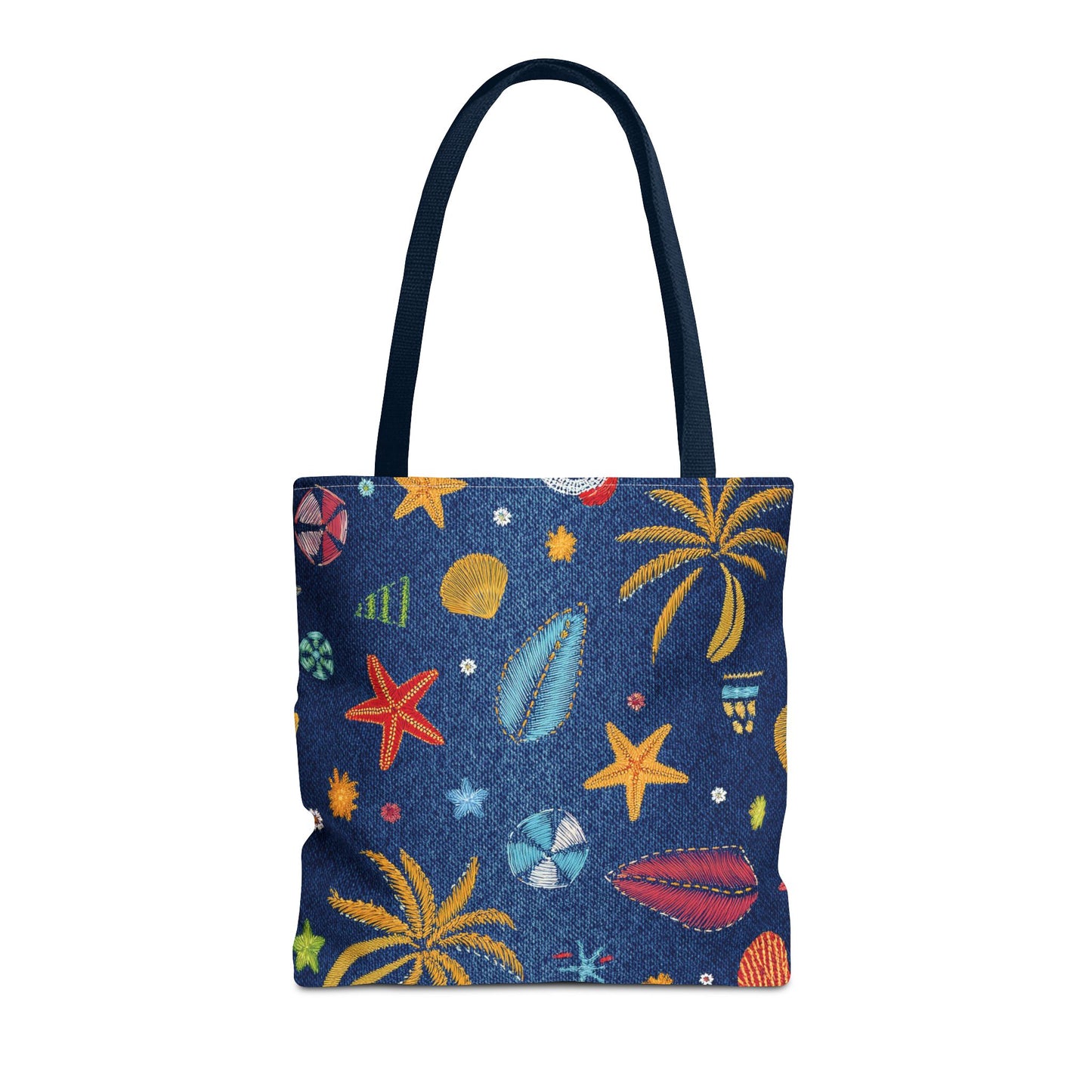 Denim Fabric Imitation Print Unisex Canvas Bag Poly Spun 3 Sizes Tote Bag 182-12