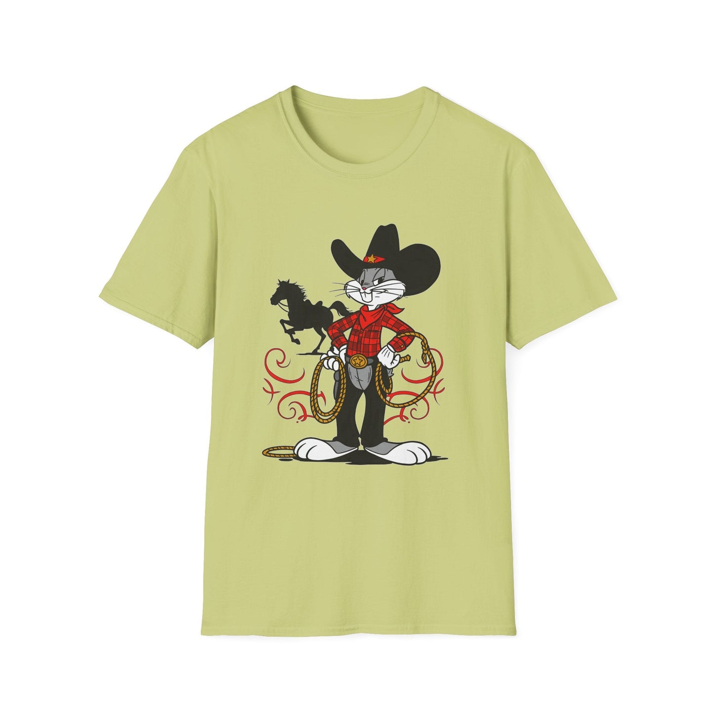 Bugs Bunny T Shirt Unisex Cartoon Tee Softstyle 64000 100 Percent Ring Spun Cotton