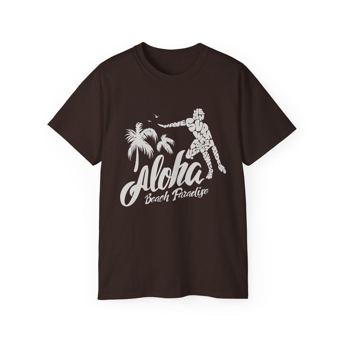 Aloha Beach Paradise T-Shirt | Hawaiian Hula Palm Tree Design