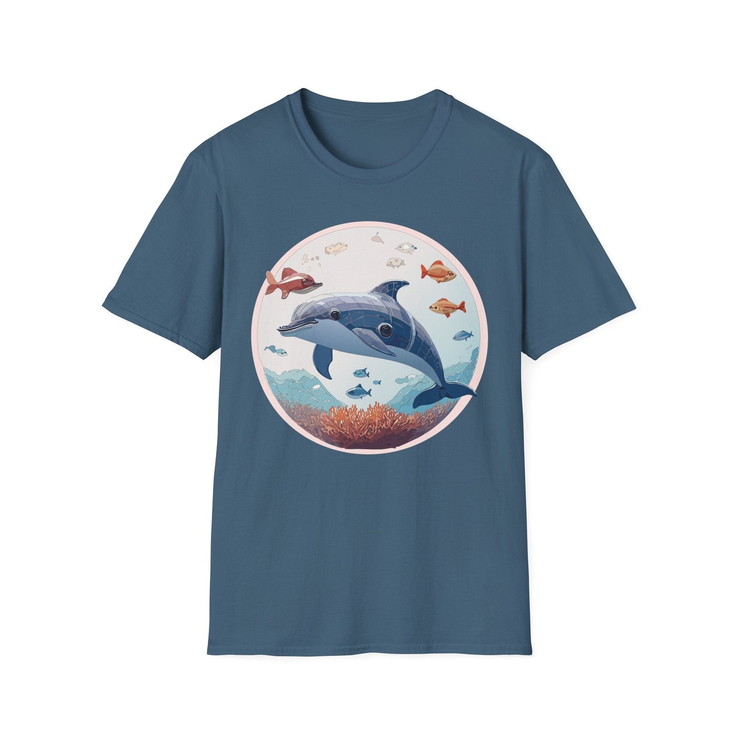 Dolphin Shirt Unisex Softstyle Tee One Hundred Percent Ring Spun Cotton Lightweight Comfort