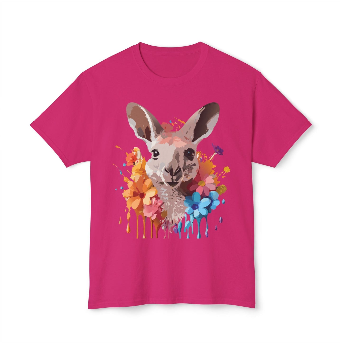 Unisex Kangaroo T Shirt HD Cotton Full Color Art Print Tee Made In USA 100 Percent Pre Shrunk